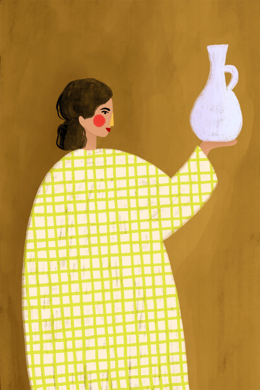wall-art-print-canvas-poster-framed-The Woman With Vase , By Bea Muller-1