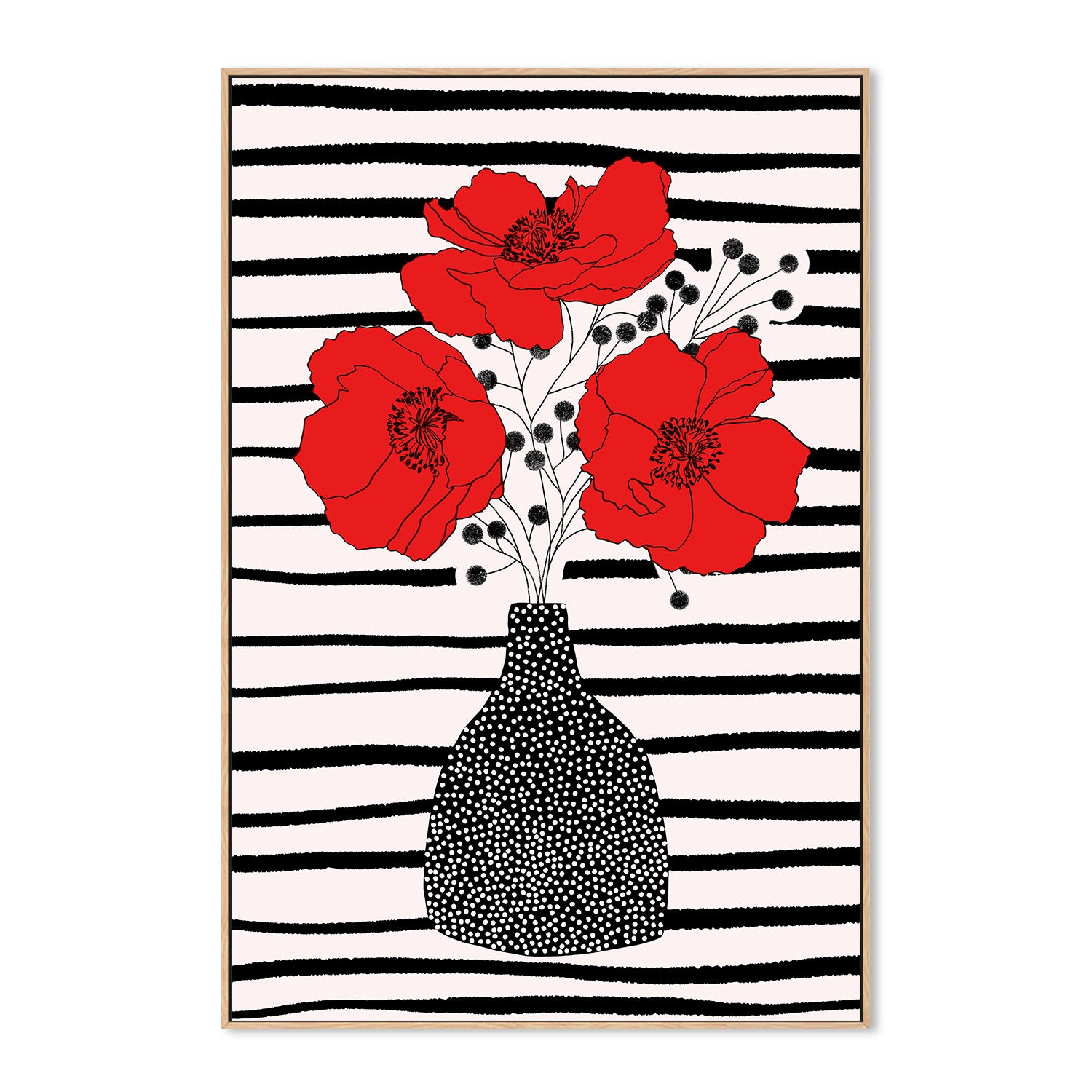 wall-art-print-canvas-poster-framed-Three Poppies-4