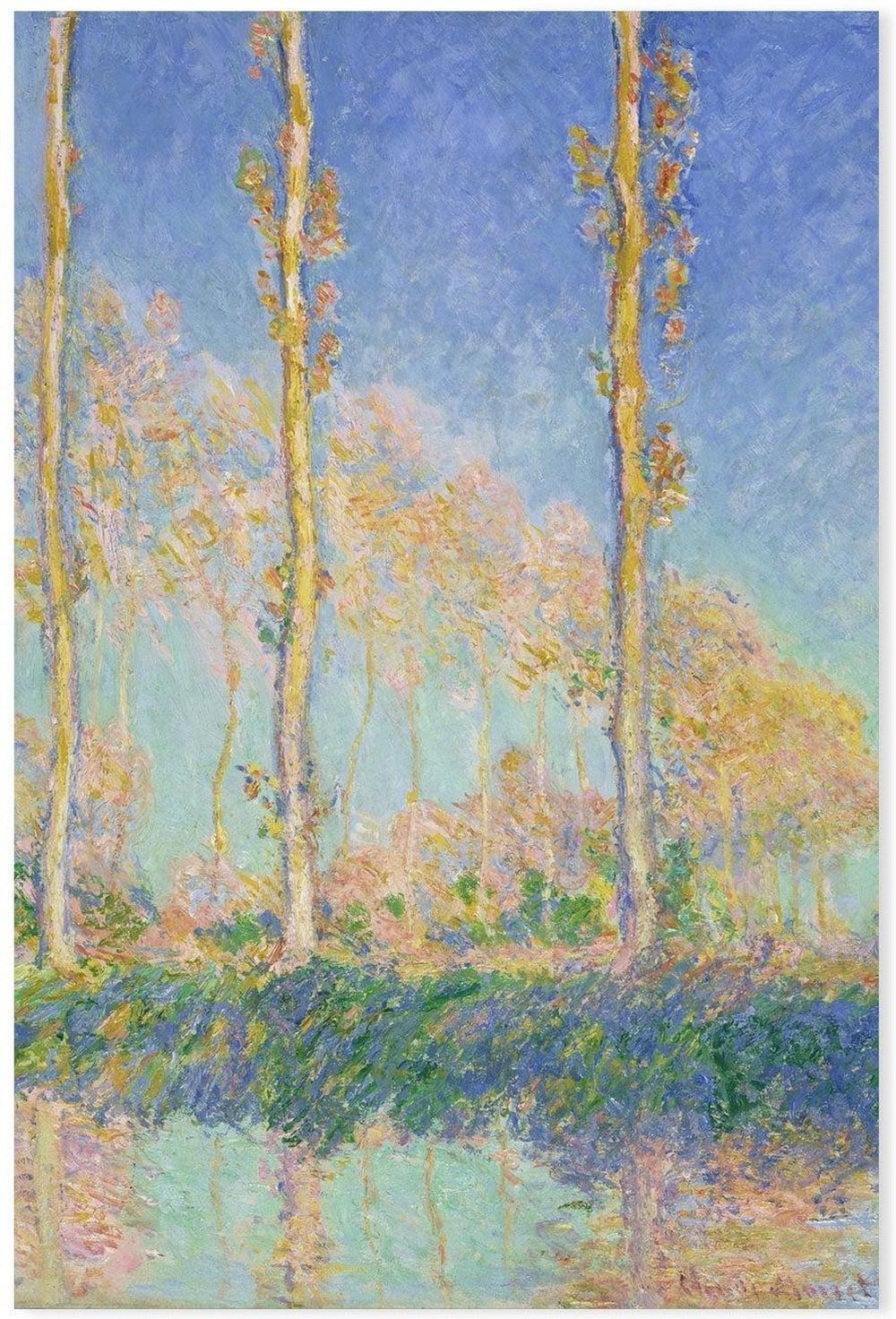 wall-art-print-canvas-poster-framed-Three Trees Autumn Pink Effect 1891 , By Monet-by-Gioia Wall Art-Gioia Wall Art