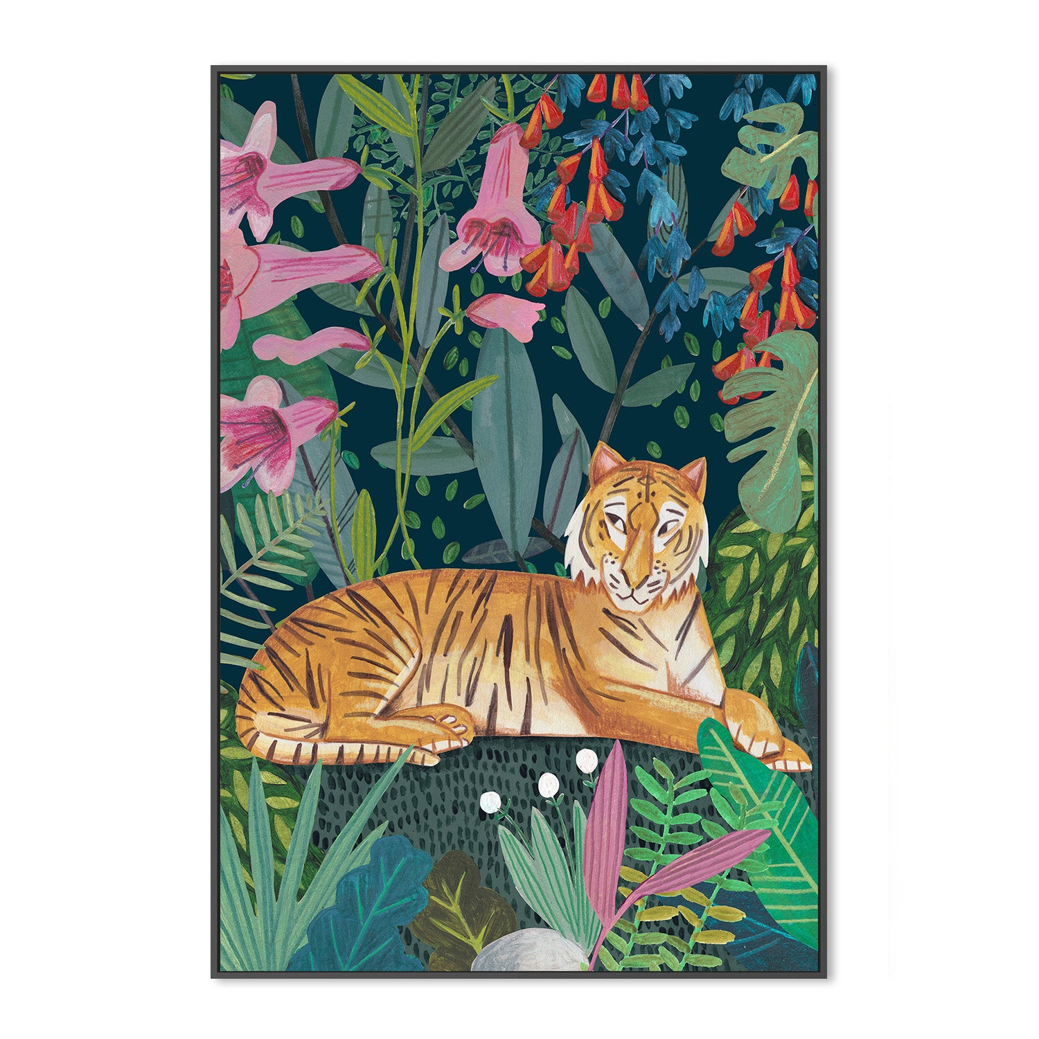 wall-art-print-canvas-poster-framed-Tiger in the jungle-3