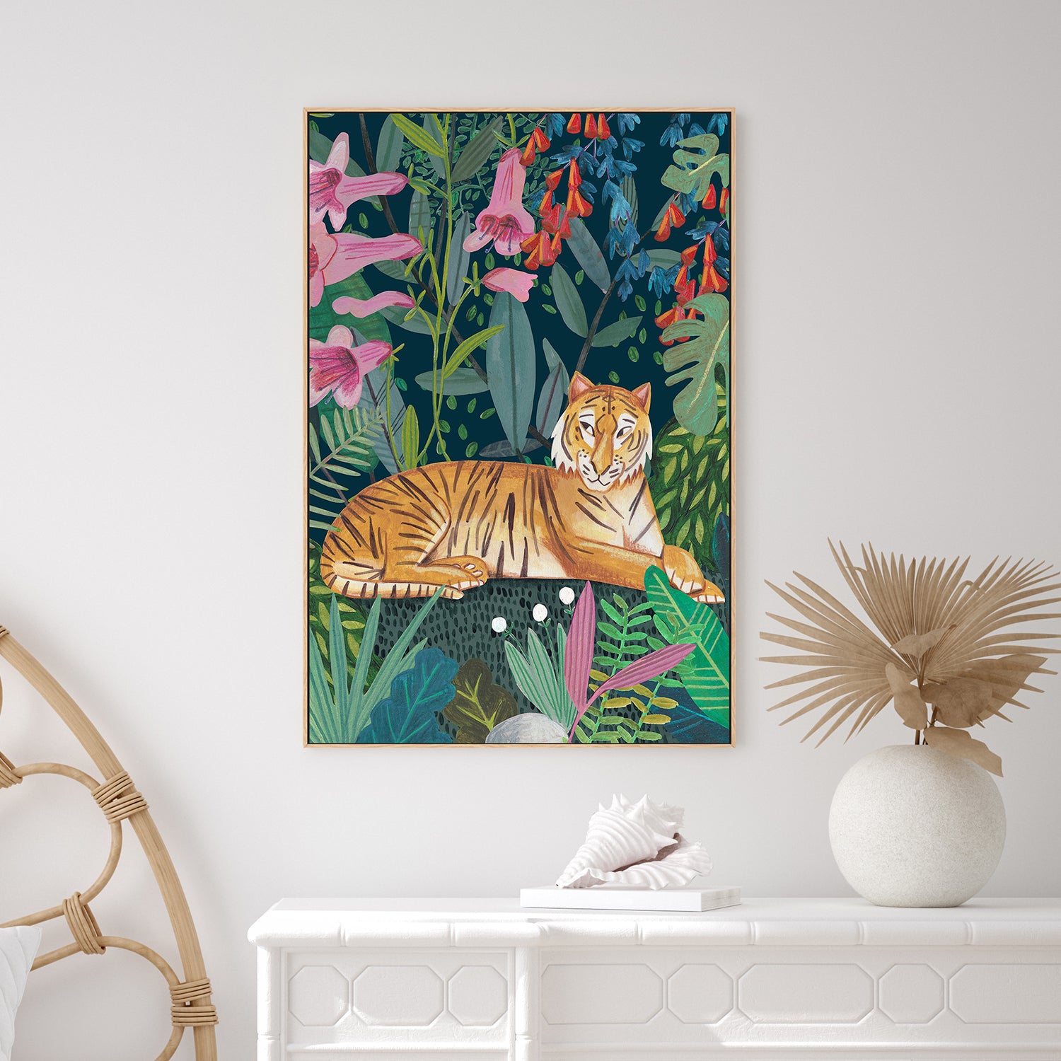 wall-art-print-canvas-poster-framed-Tiger in the jungle-7
