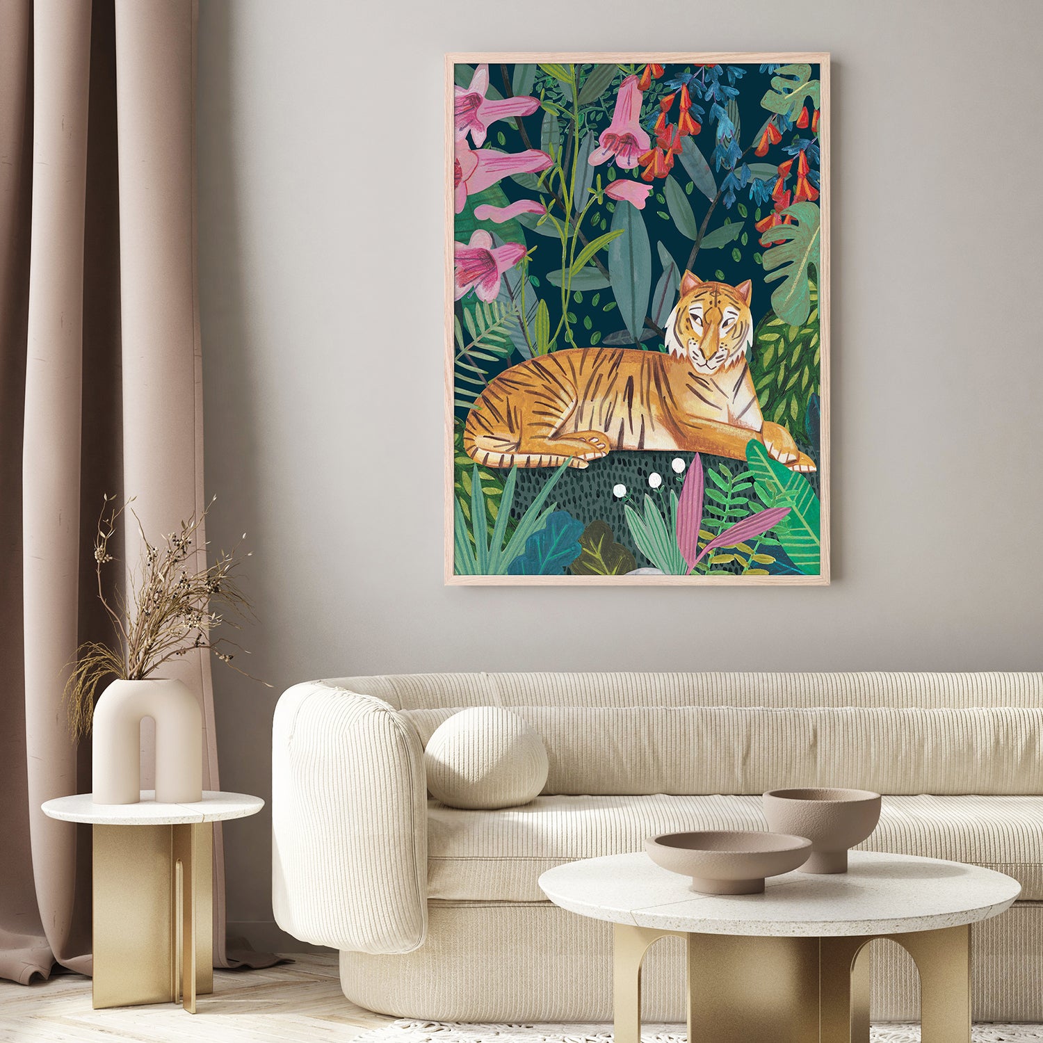 wall-art-print-canvas-poster-framed-Tiger in the jungle-9