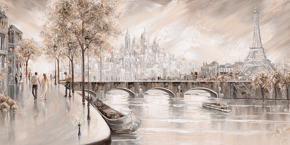 Together In Paris , By Isabella Karolewicz,Wall Art Canvas Print,