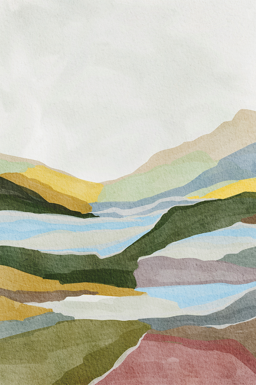 wall-art-print-canvas-poster-framed-Tranquil Hill View , By Nikita Jariwala-1