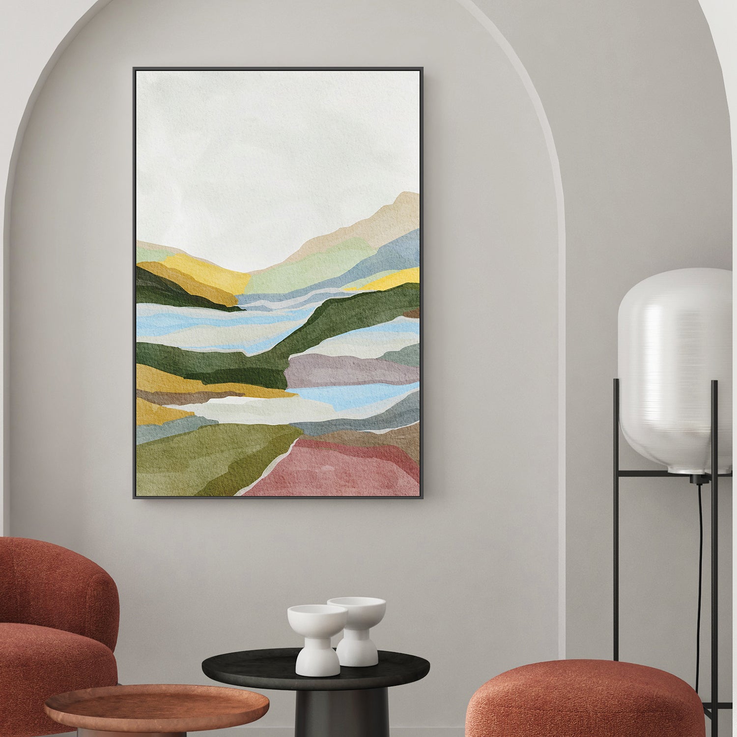 wall-art-print-canvas-poster-framed-Tranquil Hill View , By Nikita Jariwala-2
