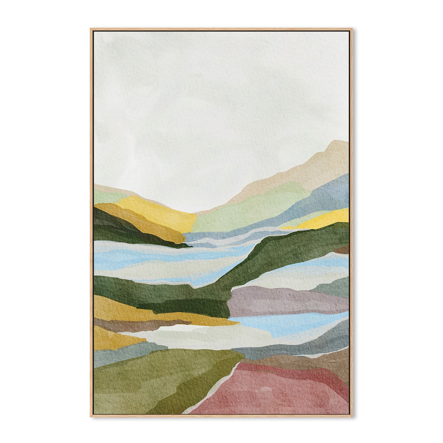 wall-art-print-canvas-poster-framed-Tranquil Hill View , By Nikita Jariwala-4