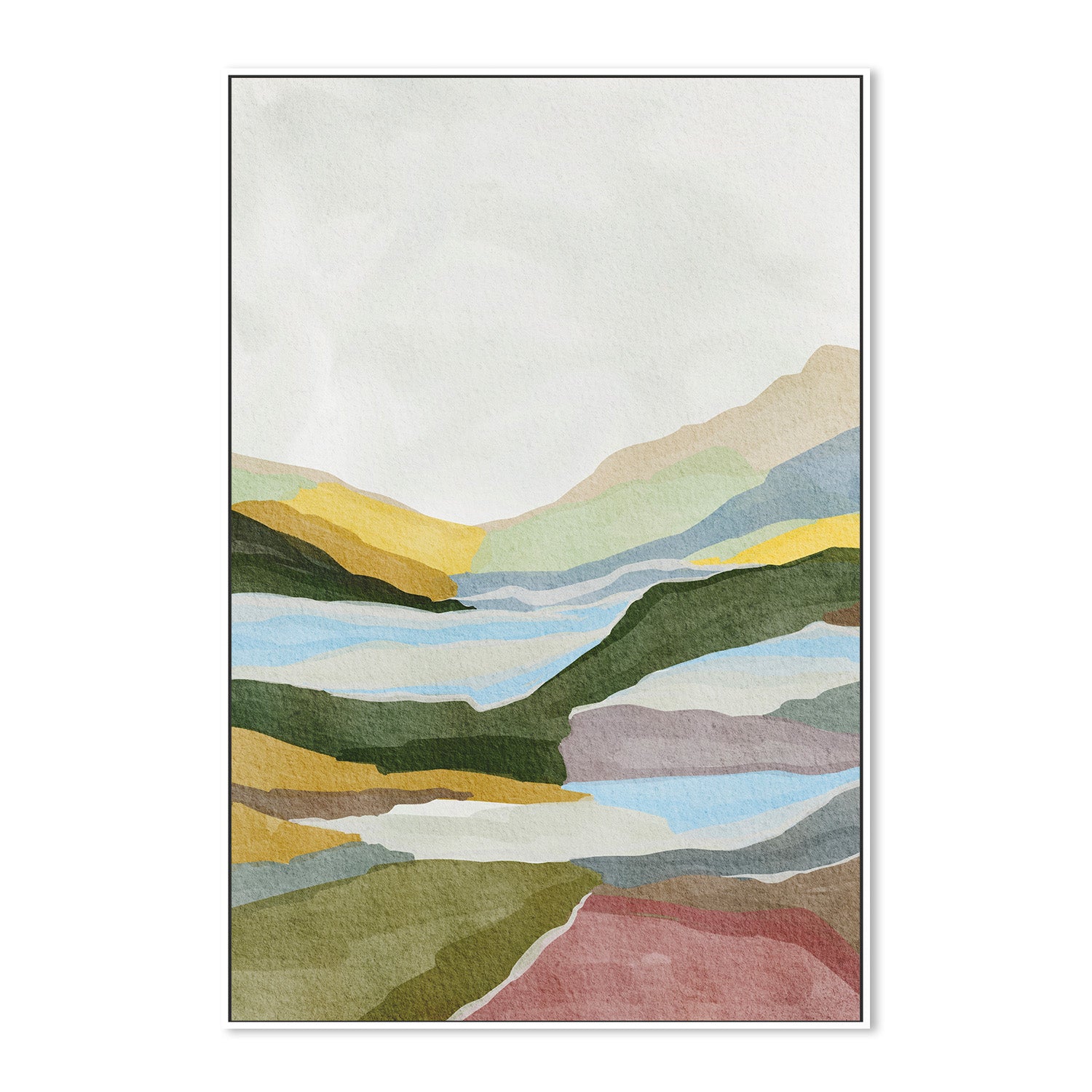 wall-art-print-canvas-poster-framed-Tranquil Hill View , By Nikita Jariwala-5