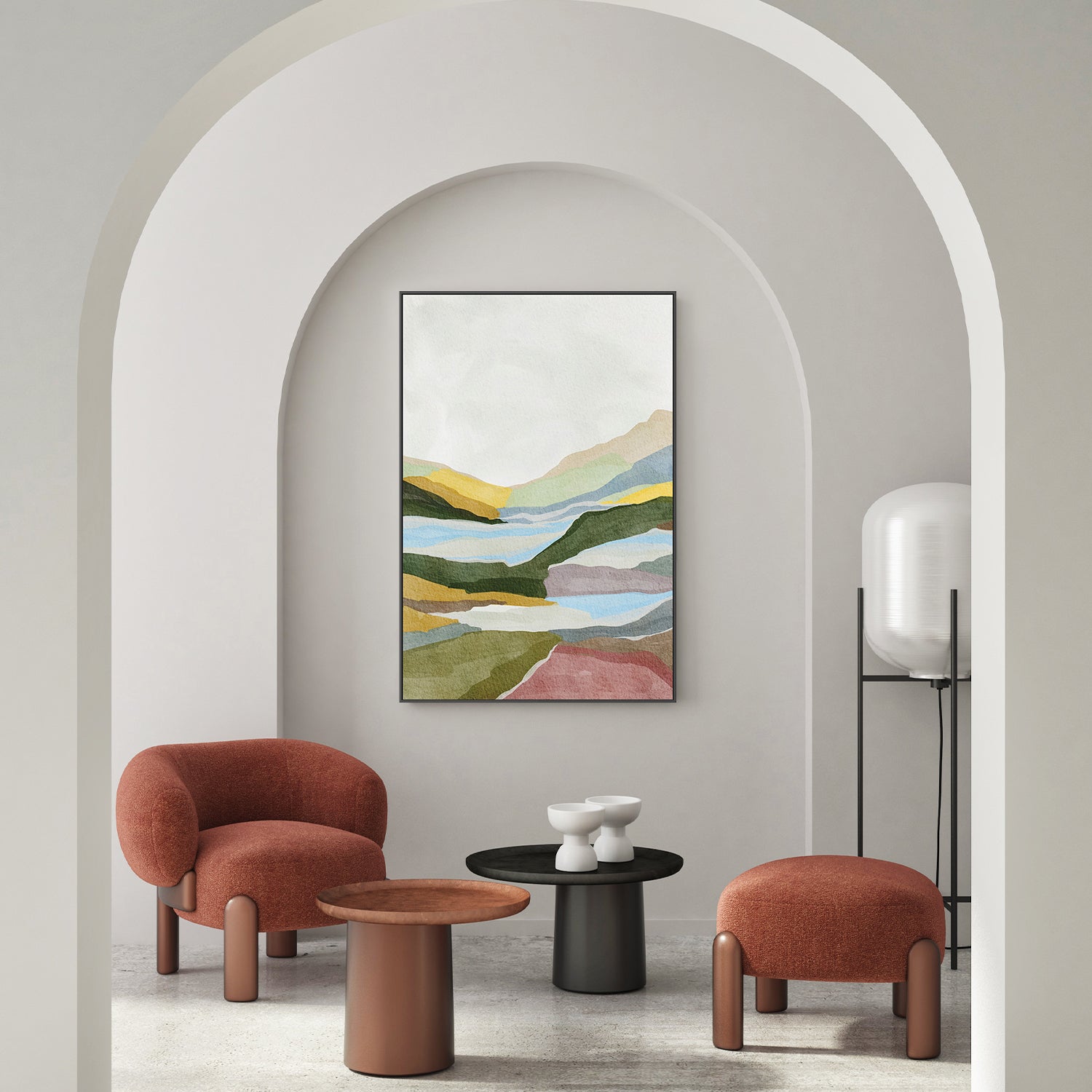 wall-art-print-canvas-poster-framed-Tranquil Hill View , By Nikita Jariwala-7