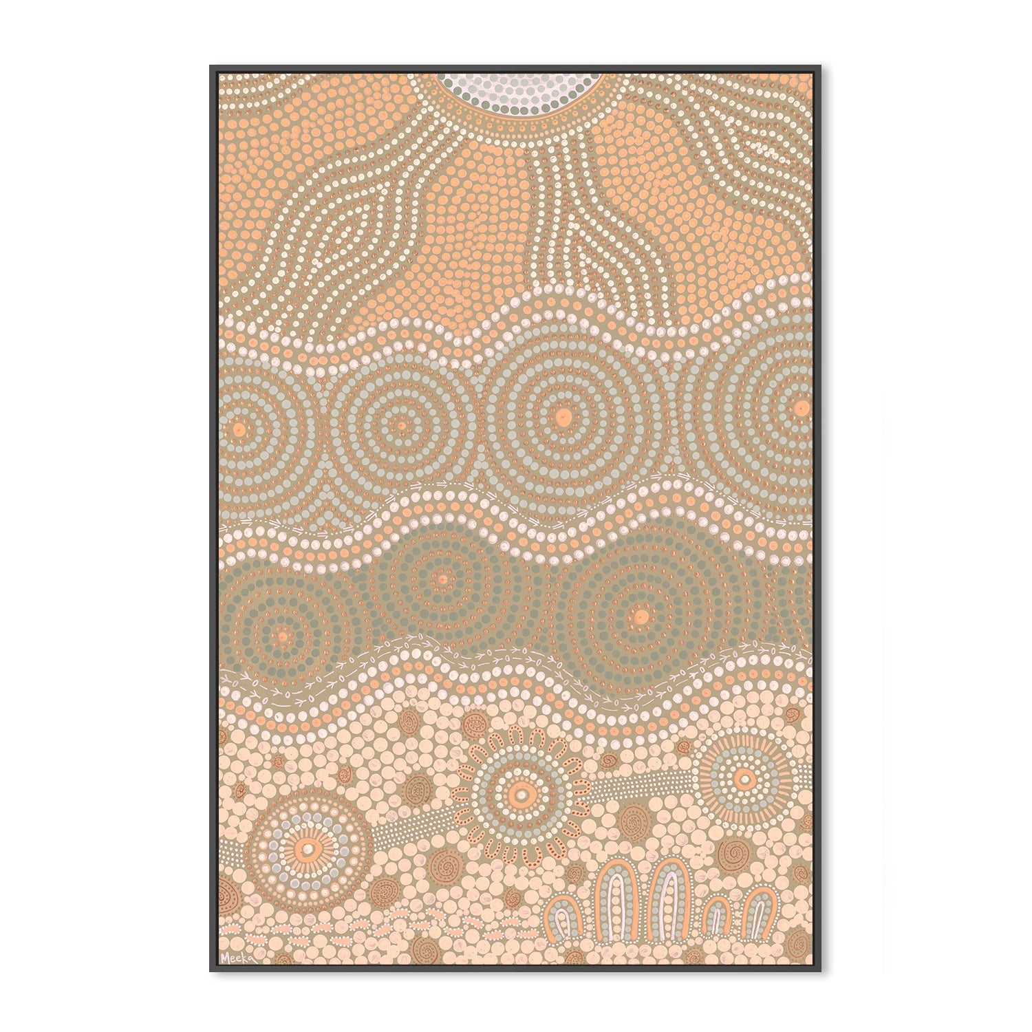 wall-art-print-canvas-poster-framed-Travelling Our Land, Orange And Green , By Domica Hill-3
