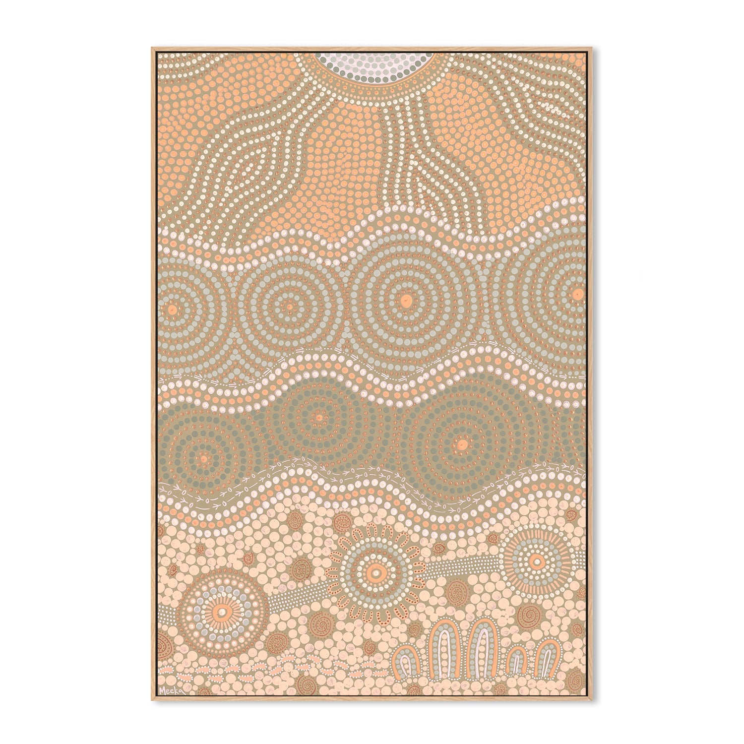 wall-art-print-canvas-poster-framed-Travelling Our Land, Orange And Green , By Domica Hill-4