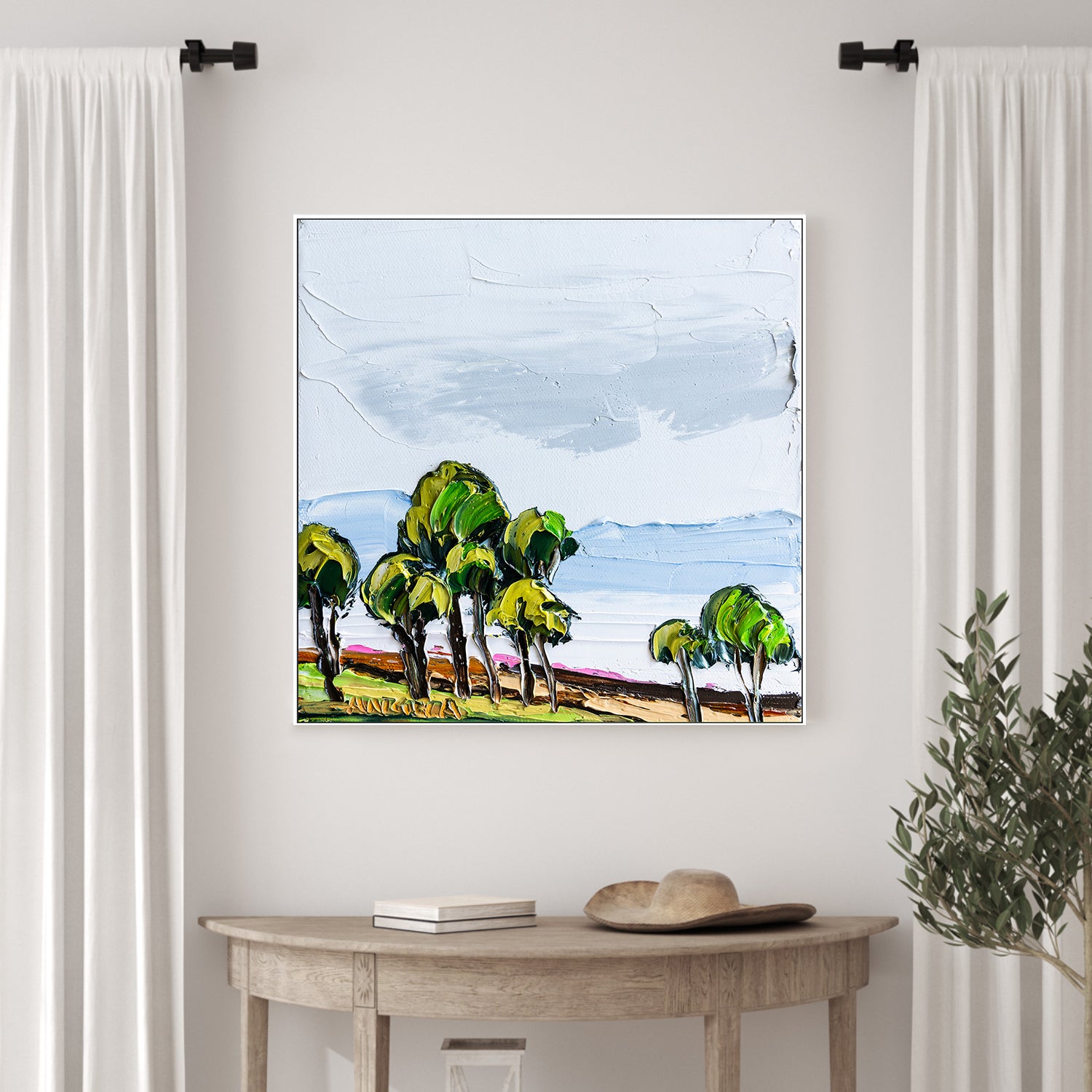 wall-art-print-canvas-poster-framed-Trees by the Lake-2