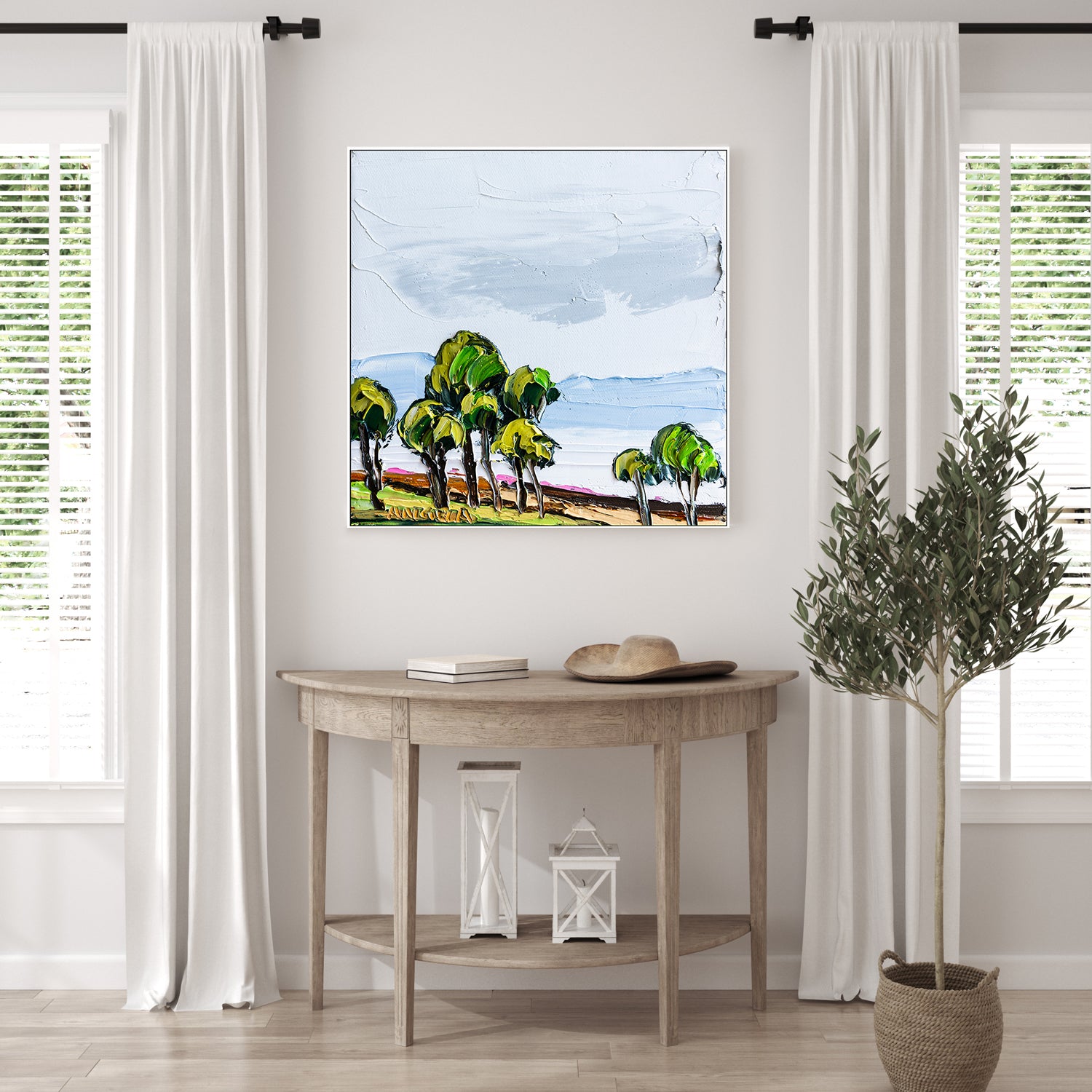 wall-art-print-canvas-poster-framed-Trees by the Lake-9