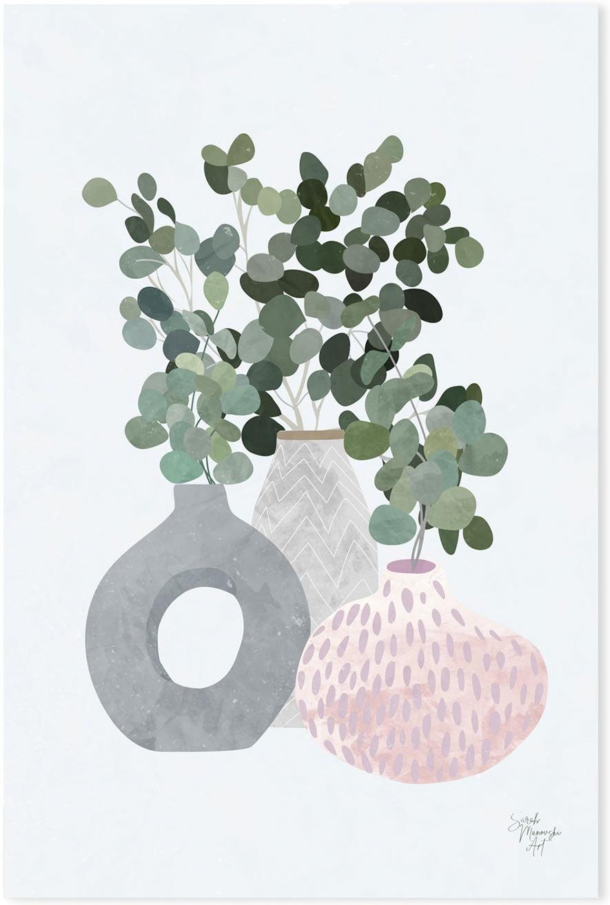 wall-art-print-canvas-poster-framed-Trio Of Pot Plants , By Sarah Manovski-GIOIA-WALL-ART