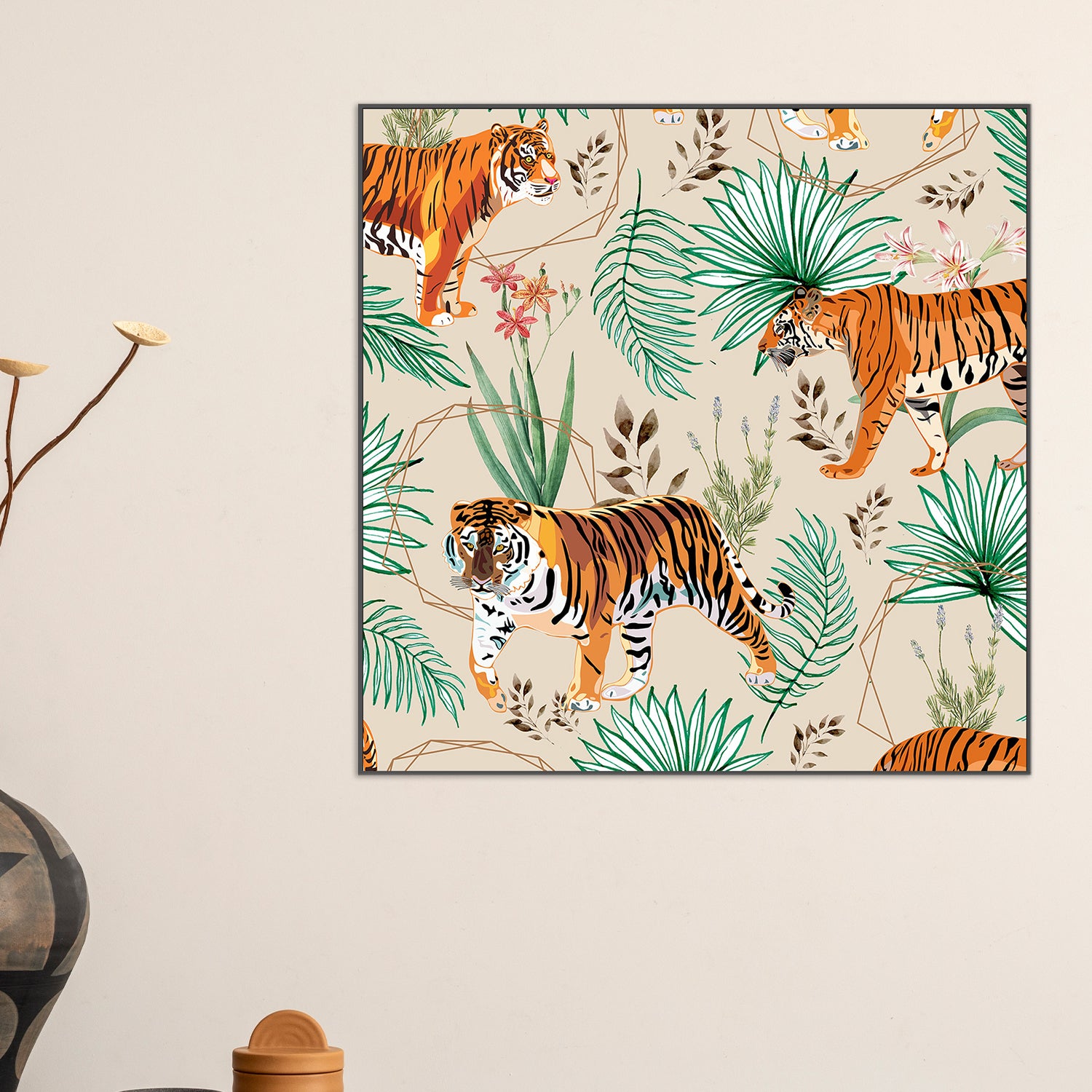 wall-art-print-canvas-poster-framed-Tropical and Tigers-7
