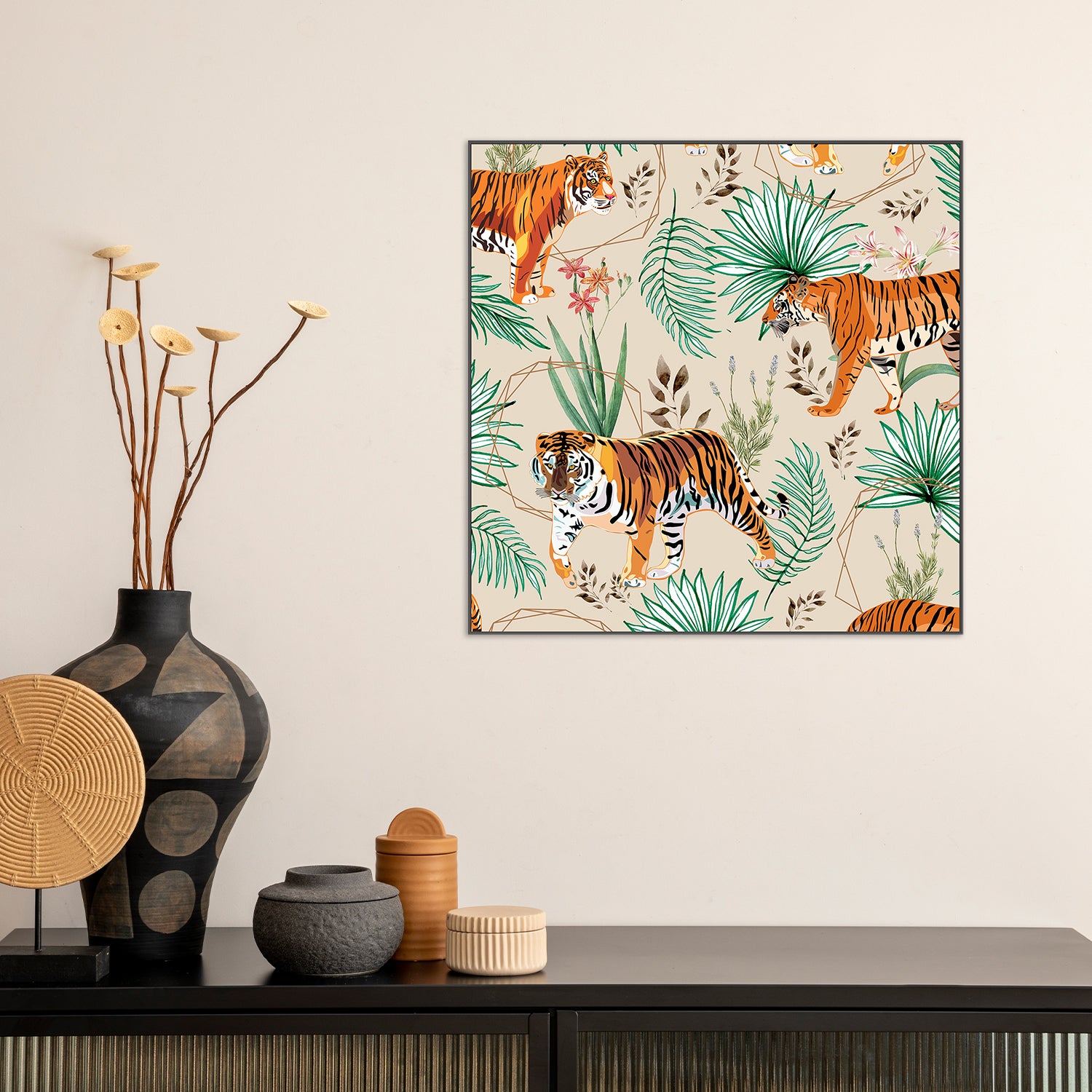 wall-art-print-canvas-poster-framed-Tropical and Tigers-8