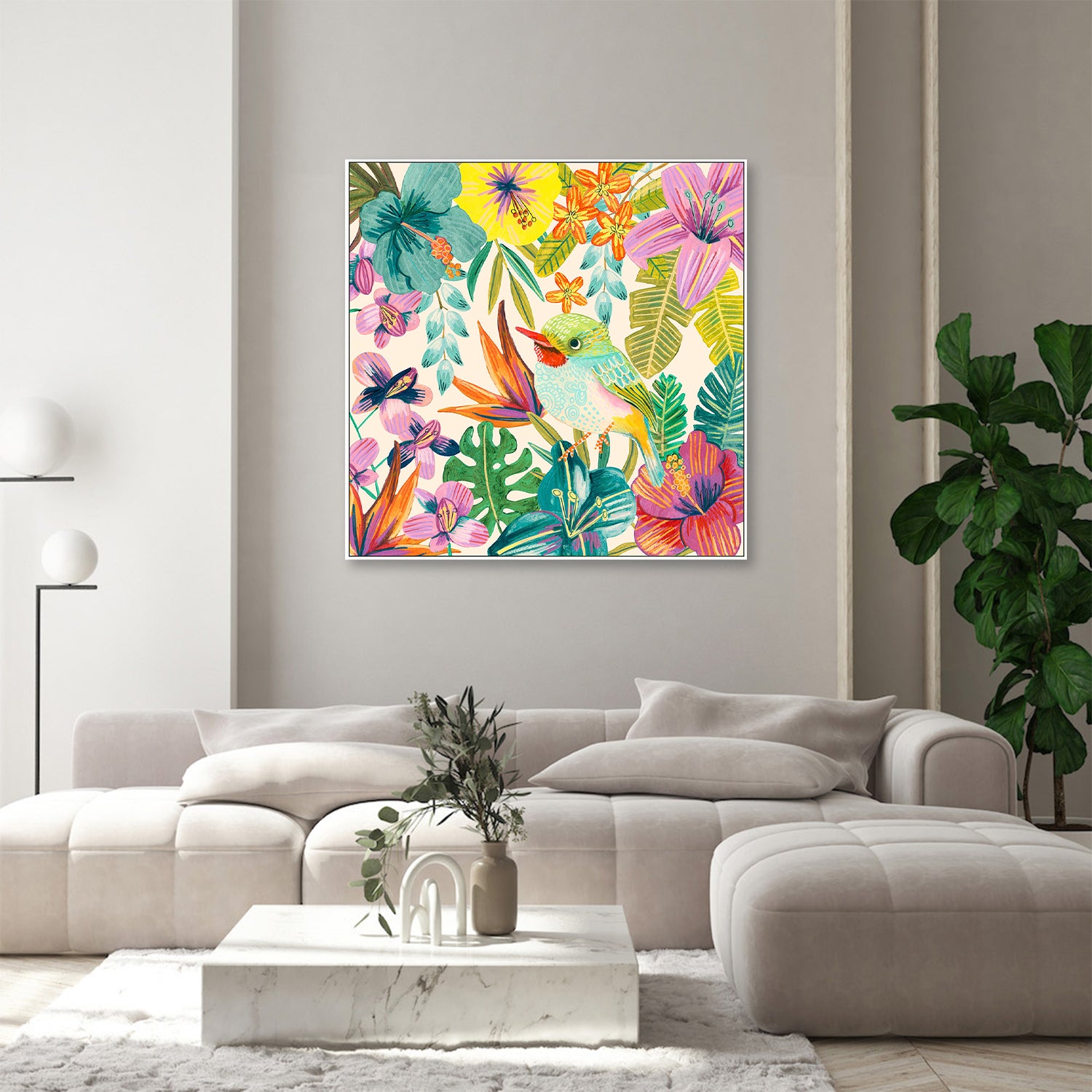 wall-art-print-canvas-poster-framed-Tropical Bird, Style B-8