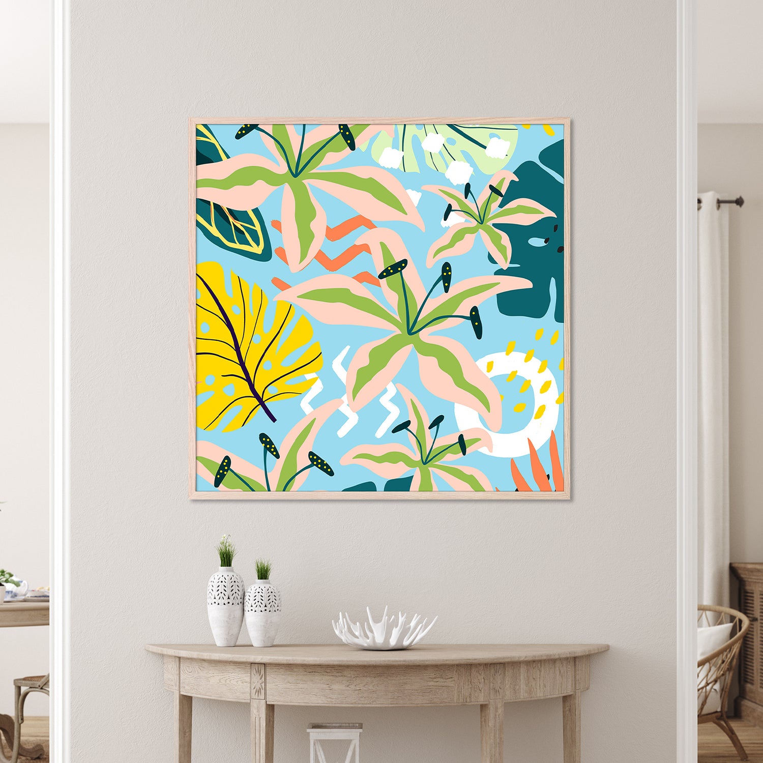 wall-art-print-canvas-poster-framed-Tropical Floral Arrangement-2