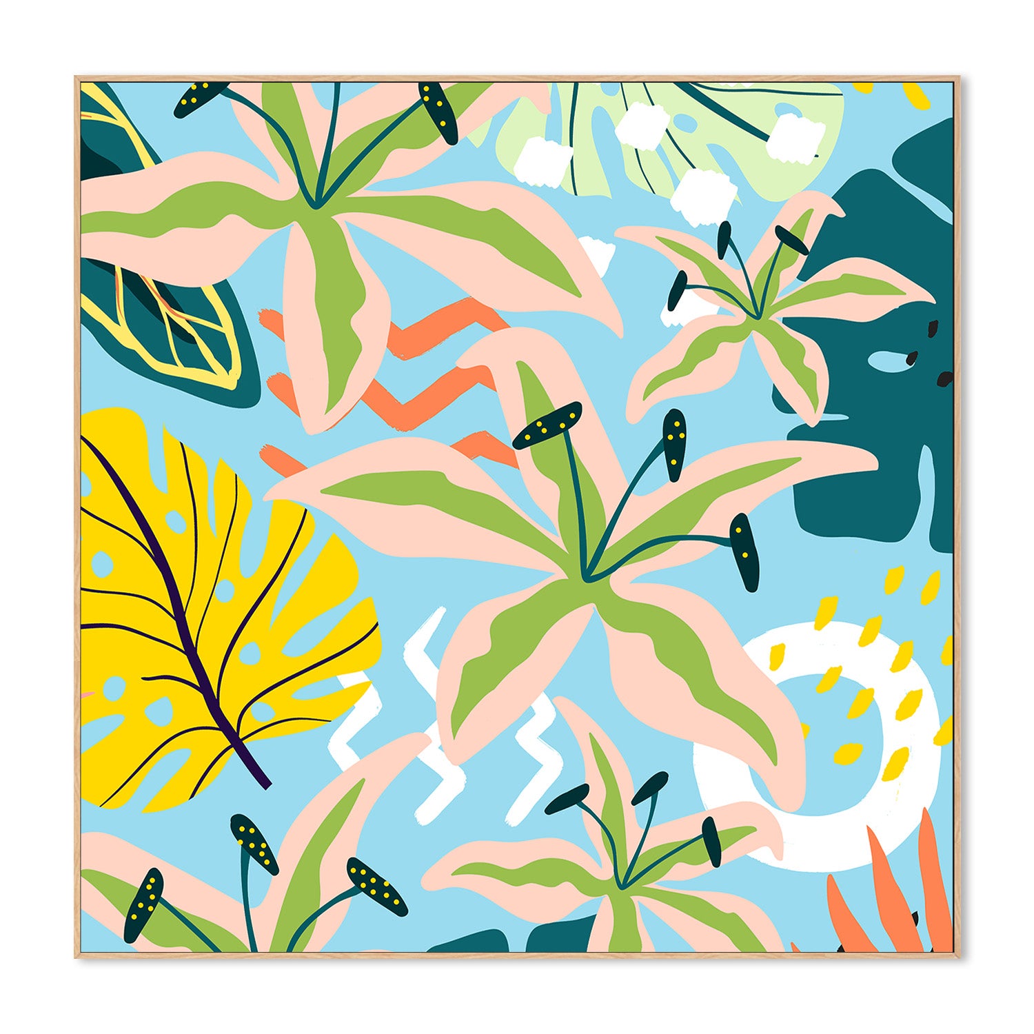 wall-art-print-canvas-poster-framed-Tropical Floral Arrangement-4