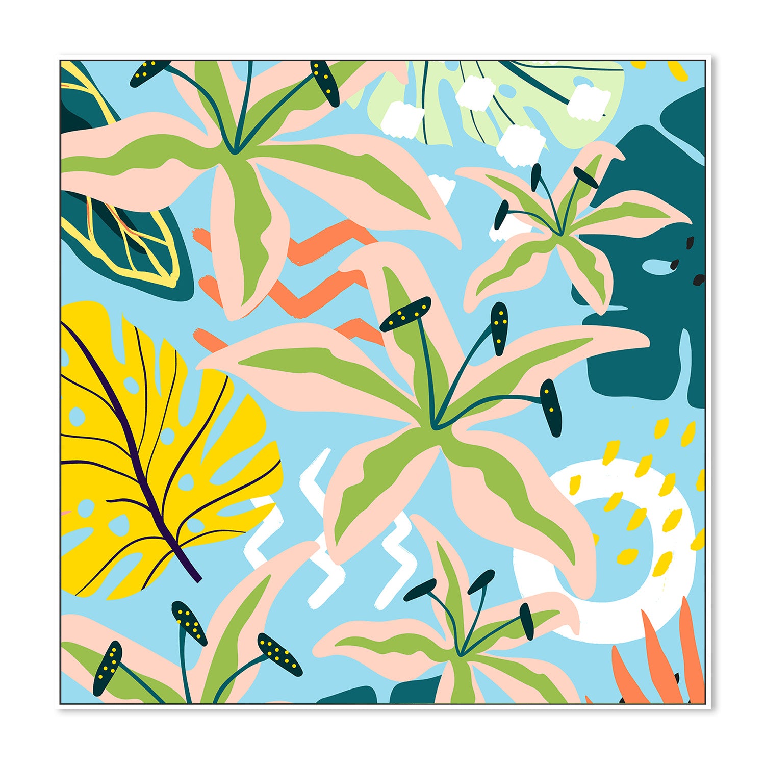 wall-art-print-canvas-poster-framed-Tropical Floral Arrangement-5