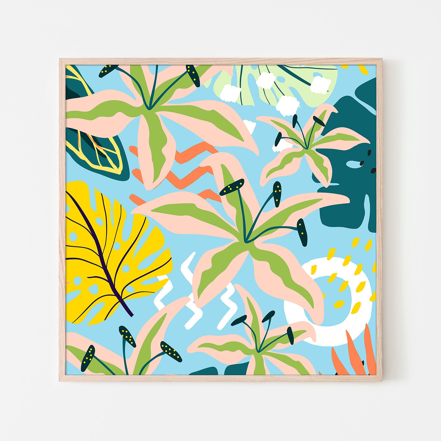 wall-art-print-canvas-poster-framed-Tropical Floral Arrangement-6