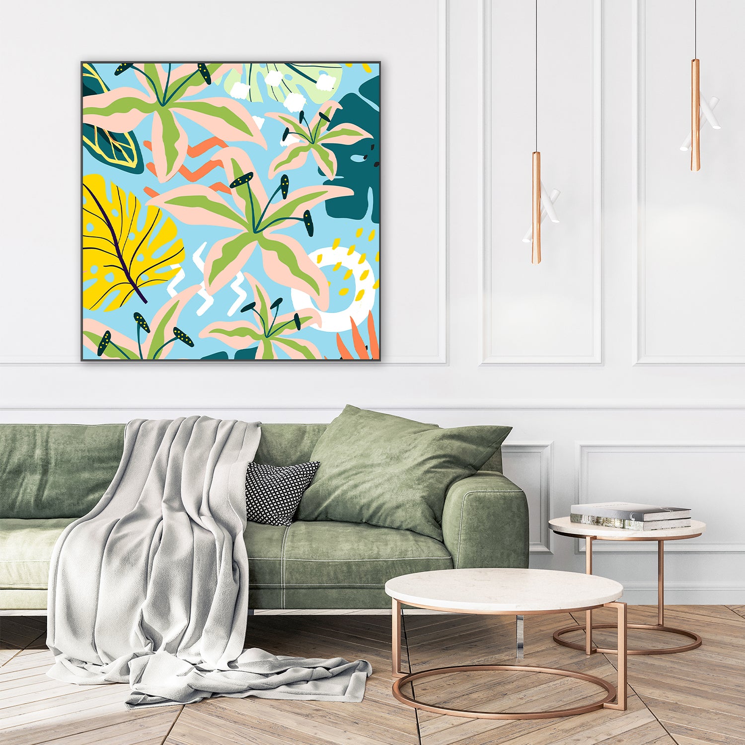wall-art-print-canvas-poster-framed-Tropical Floral Arrangement-8