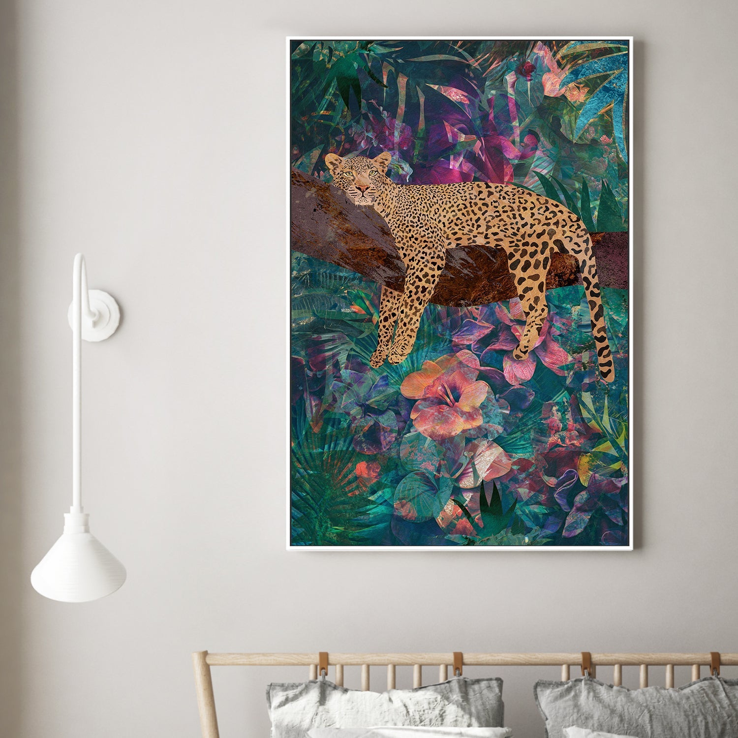 wall-art-print-canvas-poster-framed-Tropical Jungle Leopard No Glasses , By Sarah Manovski-2