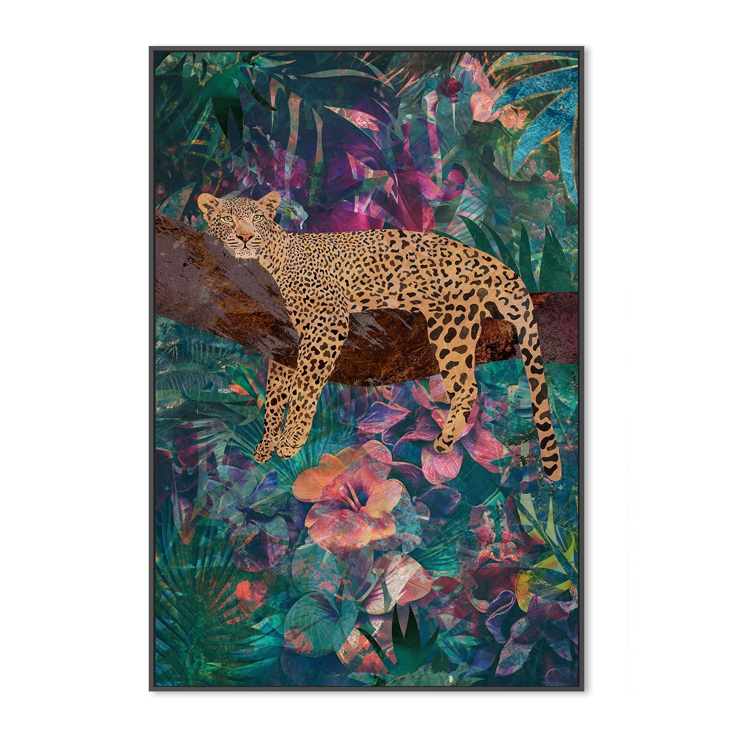wall-art-print-canvas-poster-framed-Tropical Jungle Leopard No Glasses , By Sarah Manovski-3