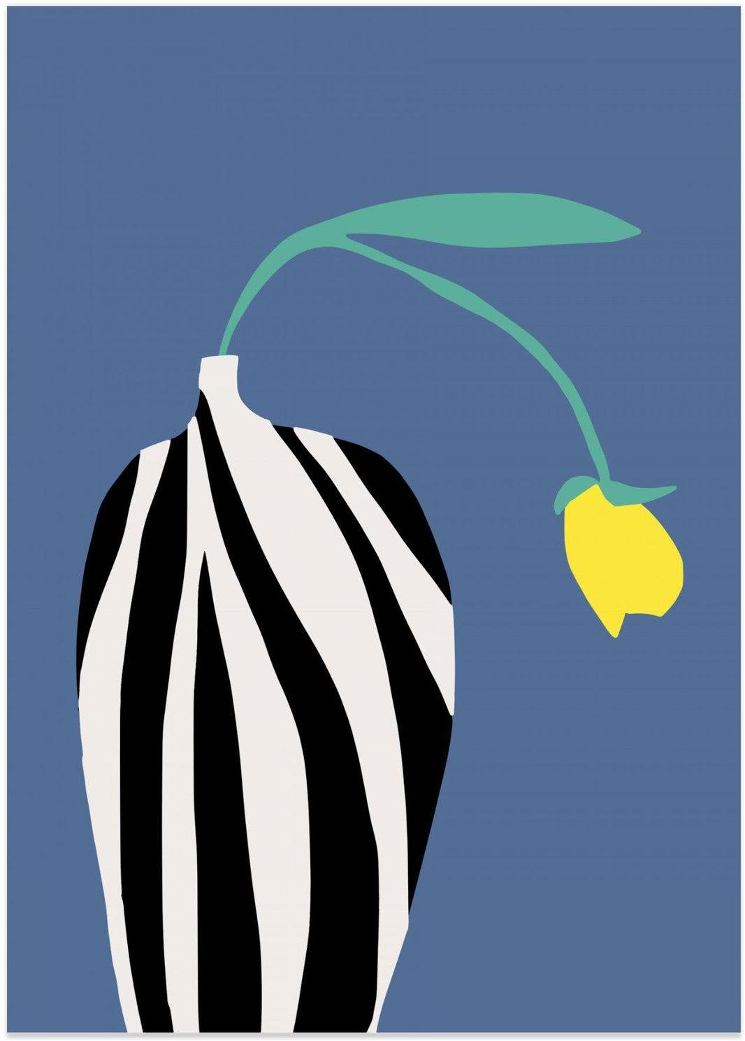 wall-art-print-canvas-poster-framed-Tulip In Zebra Striped Vase , By Little Dean-1