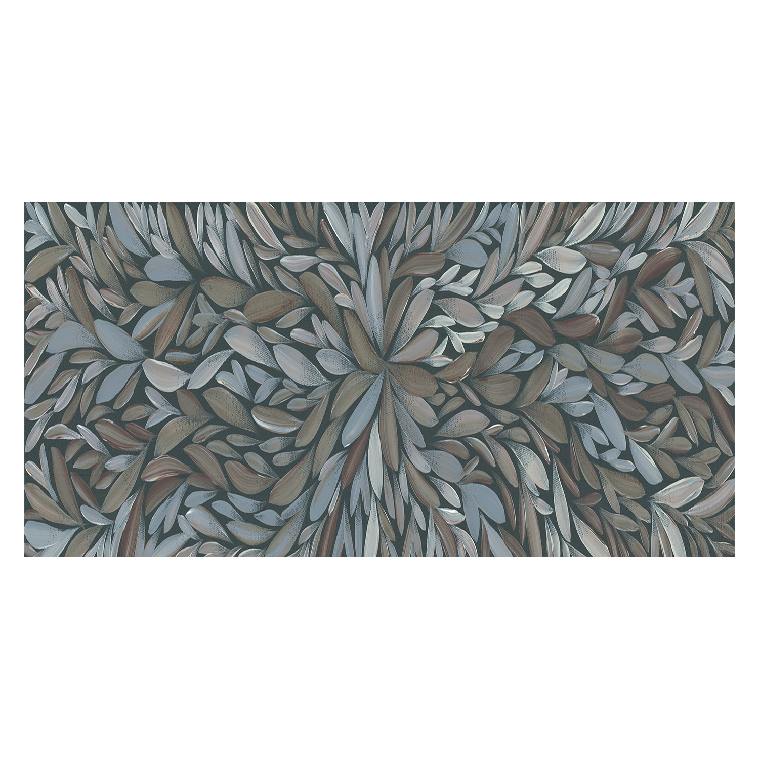 wall-art-print-canvas-poster-framed-Tumbetin Baibaiye, Healing Leaves, Brown and Cream, Blue Tone , By Emma Rigney-1