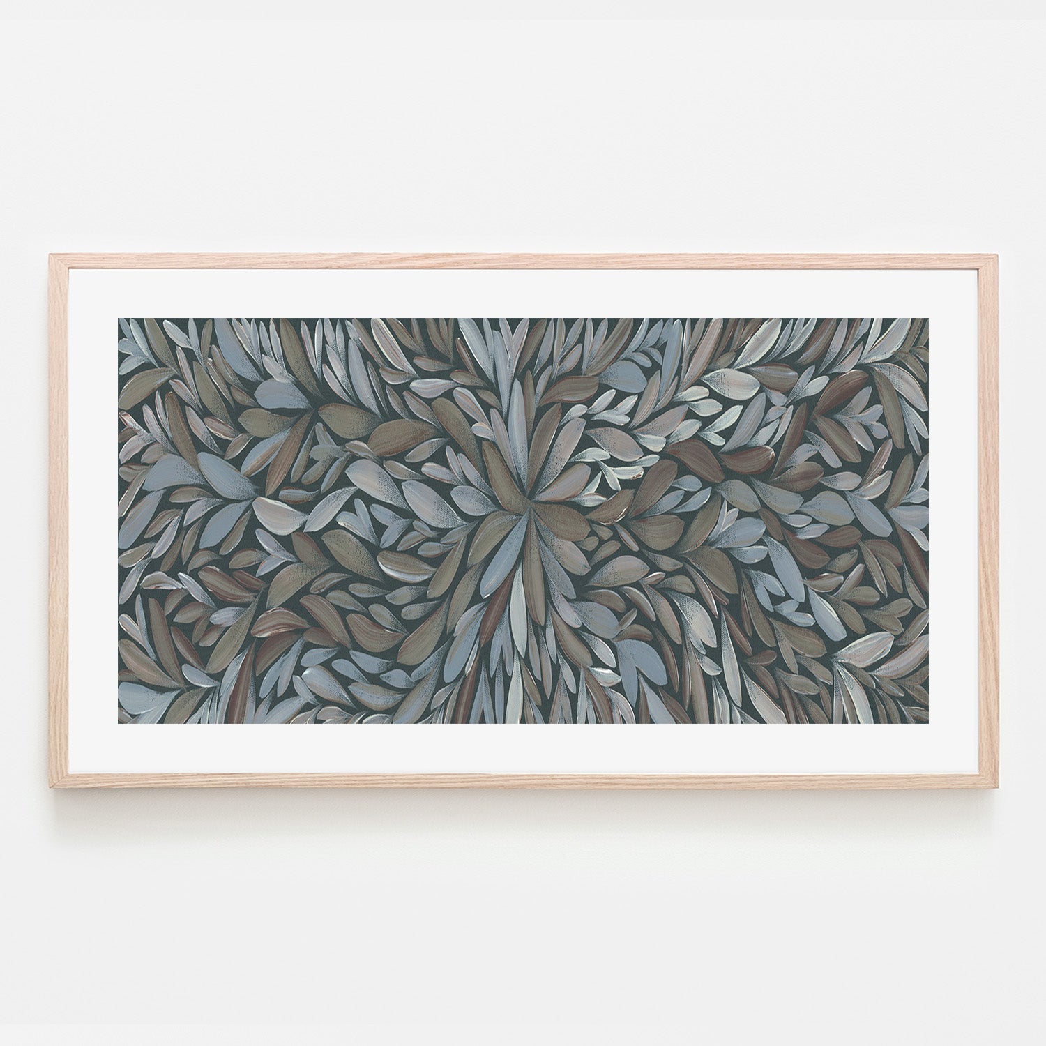 wall-art-print-canvas-poster-framed-Tumbetin Baibaiye, Healing Leaves, Brown and Cream, Blue Tone , By Emma Rigney-6