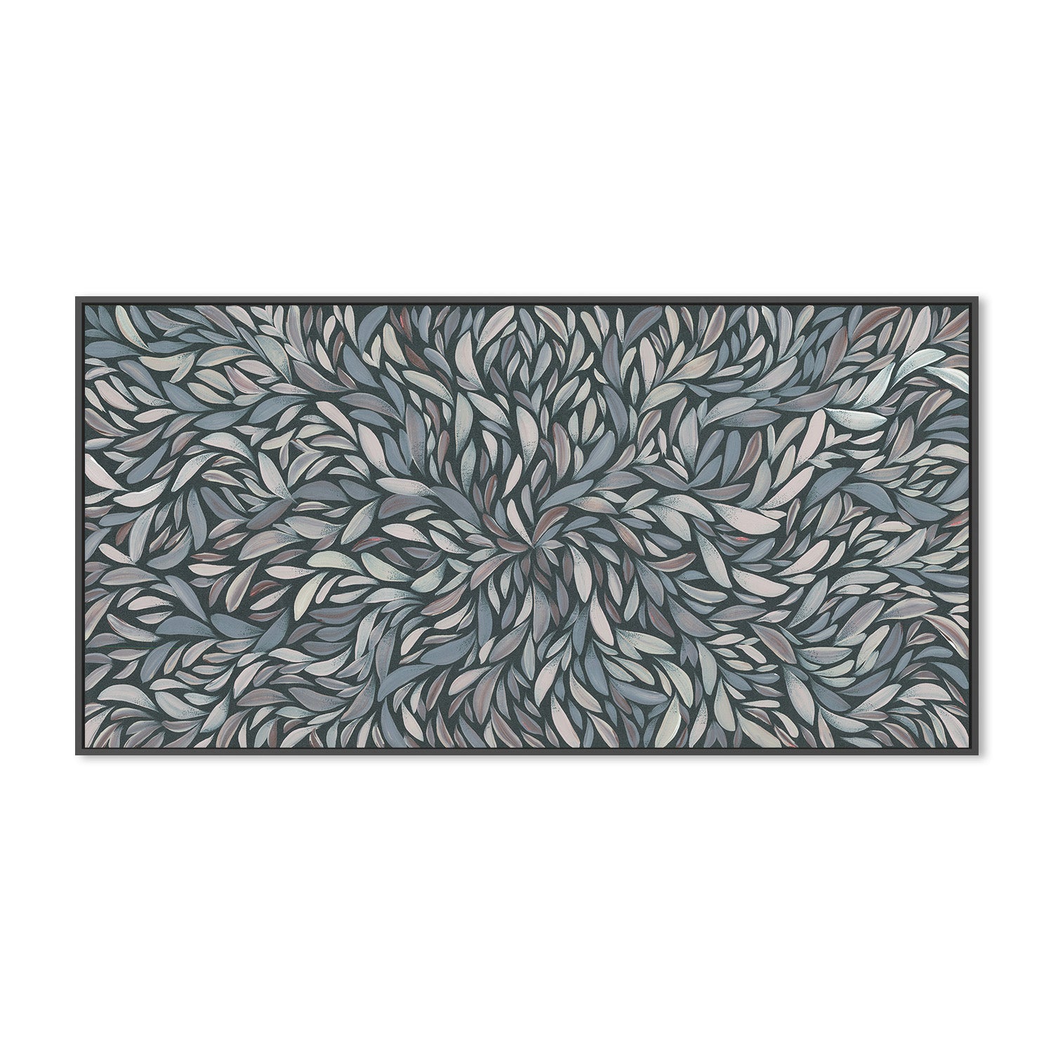 wall-art-print-canvas-poster-framed-Tumbetin Baibaiye, Healing Leaves, Brown Cream and Grey, Blue Tone , By Emma Rigney-3