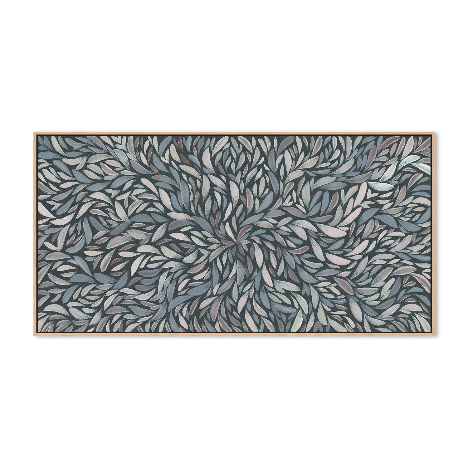 wall-art-print-canvas-poster-framed-Tumbetin Baibaiye, Healing Leaves, Brown Cream and Grey, Blue Tone , By Emma Rigney-4