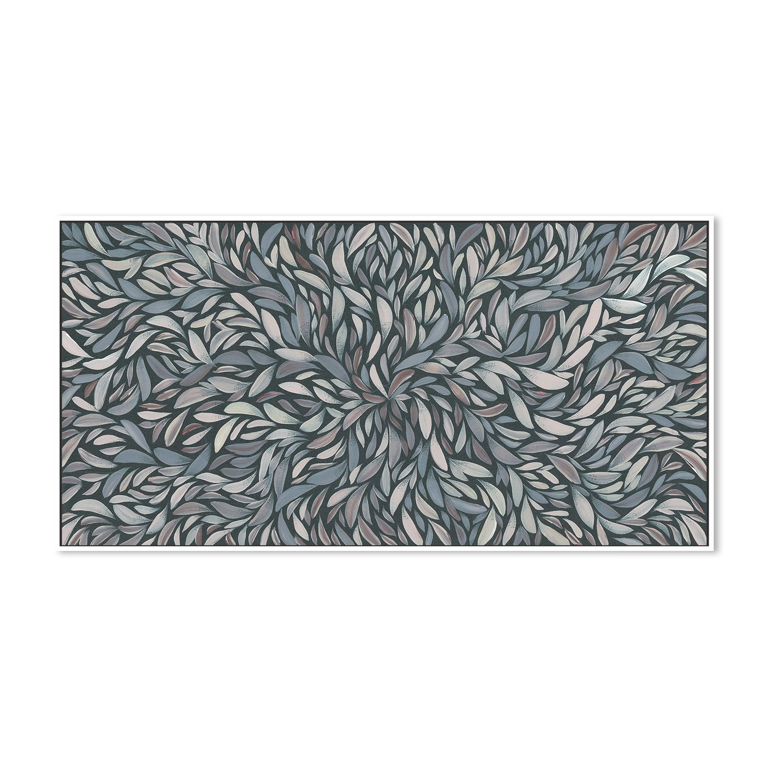 wall-art-print-canvas-poster-framed-Tumbetin Baibaiye, Healing Leaves, Brown Cream and Grey, Blue Tone , By Emma Rigney-5