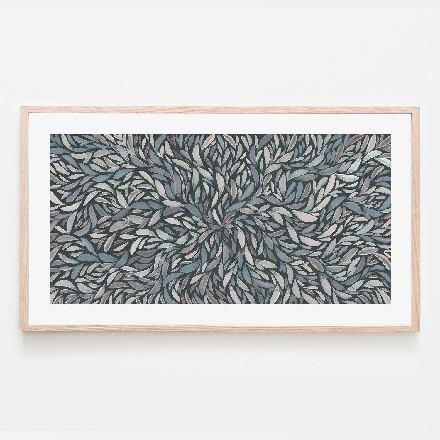 wall-art-print-canvas-poster-framed-Tumbetin Baibaiye, Healing Leaves, Brown Cream and Grey, Blue Tone , By Emma Rigney-6