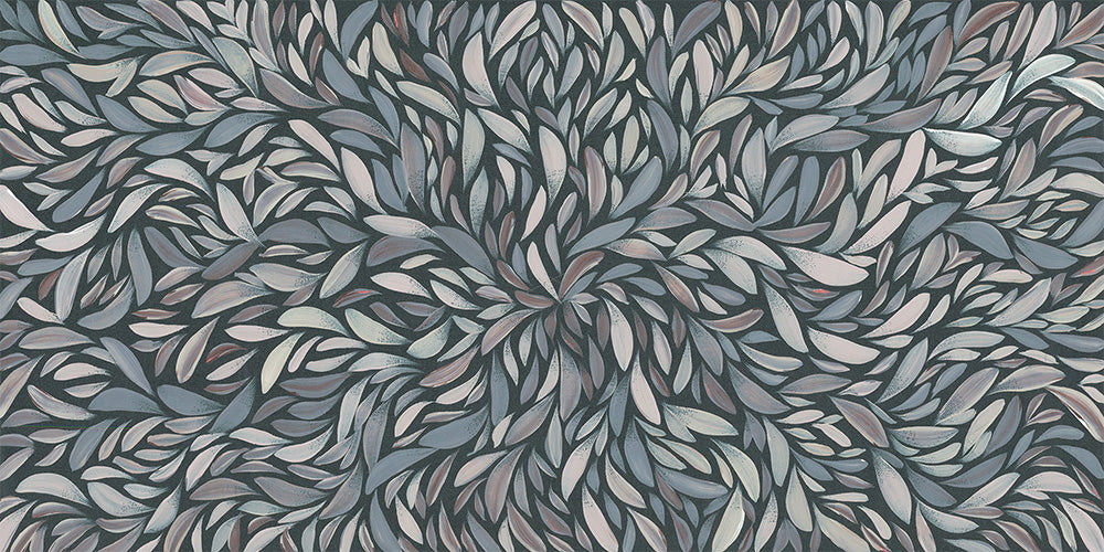 wall-art-print-canvas-poster-framed-Tumbetin Baibaiye, Healing Leaves, Brown Cream and Grey, Blue Tone , By Emma Rigney-8