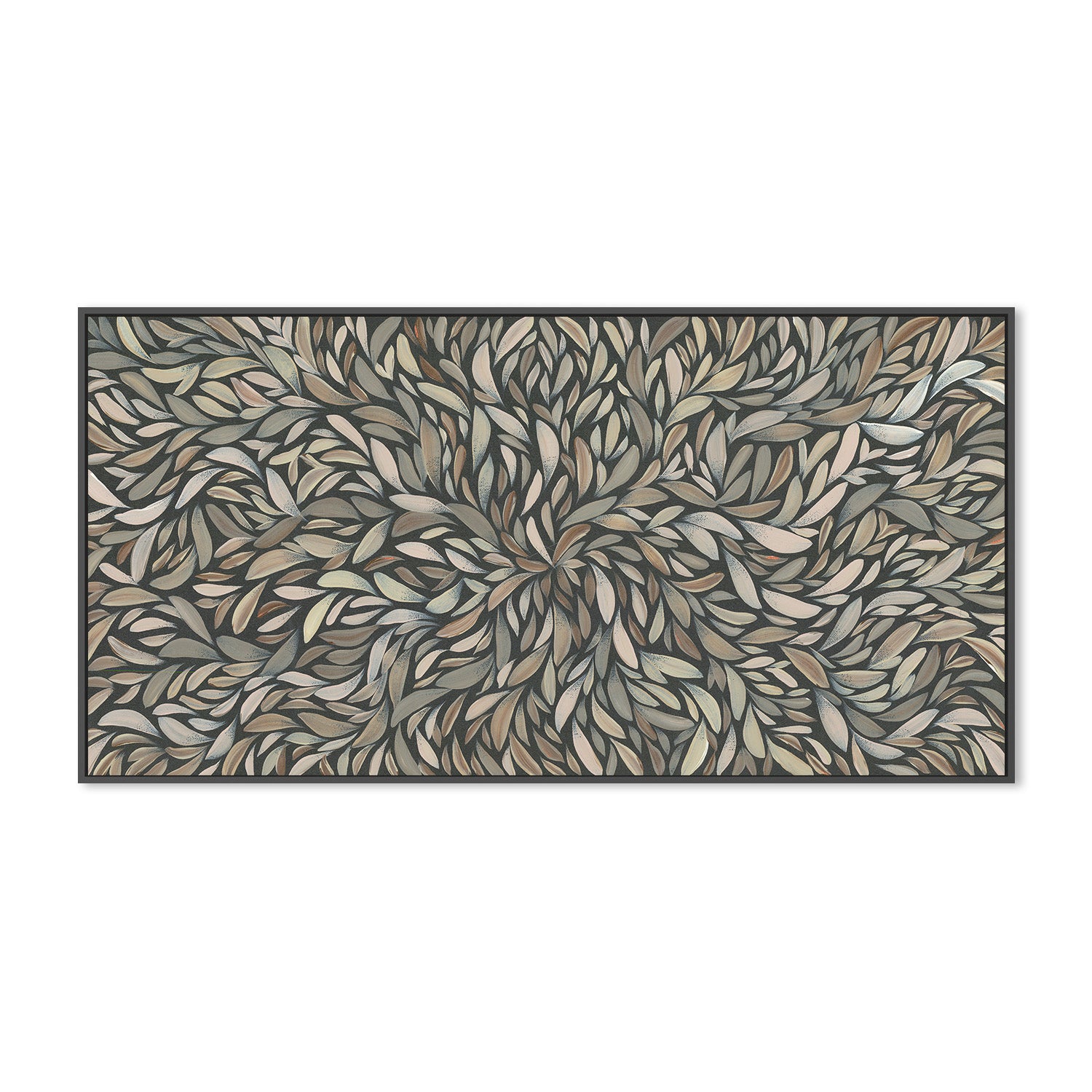 wall-art-print-canvas-poster-framed-Tumbetin Baibaiye, Healing Leaves, Brown Cream and Grey , By Emma Rigney-3