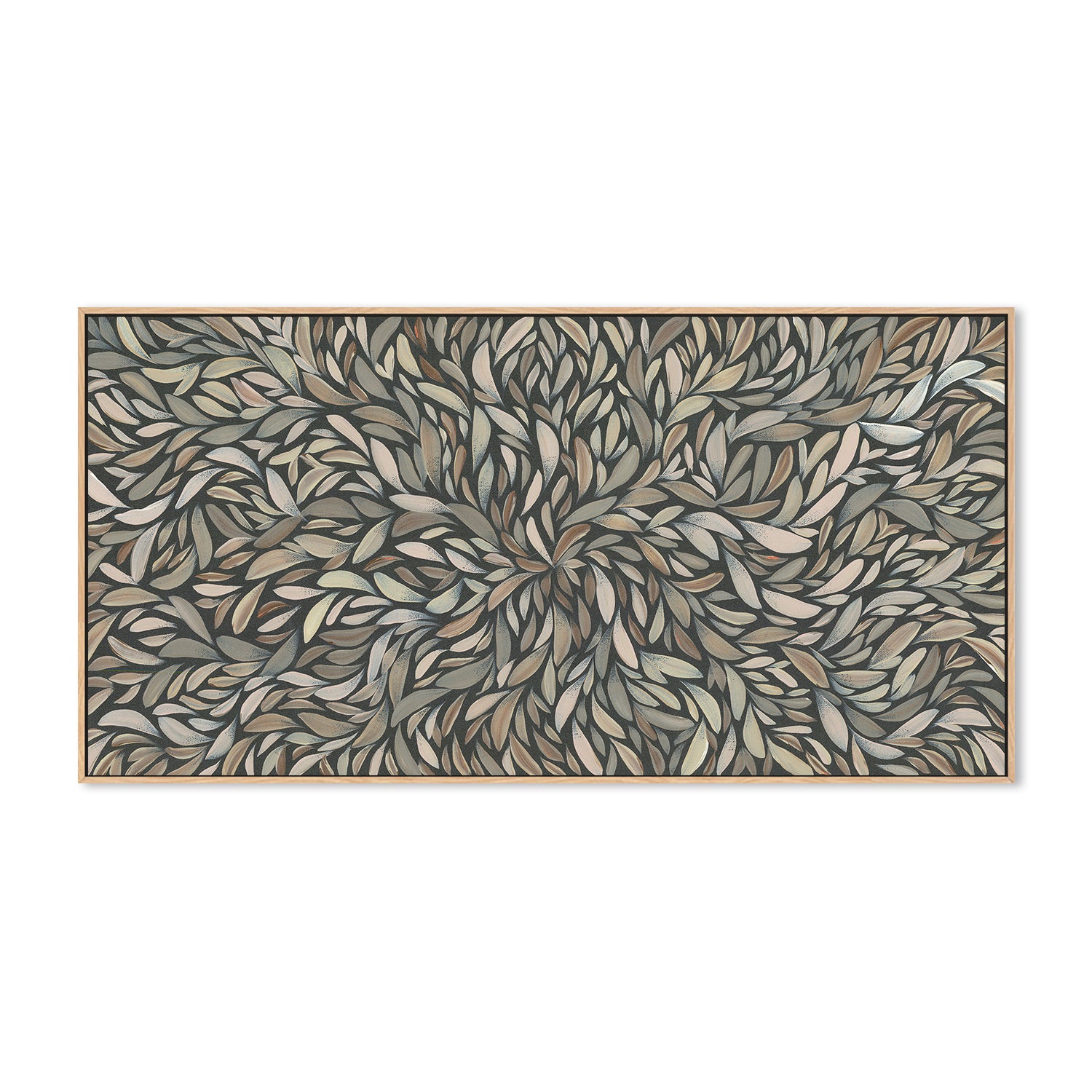 wall-art-print-canvas-poster-framed-Tumbetin Baibaiye, Healing Leaves, Brown Cream and Grey , By Emma Rigney-4