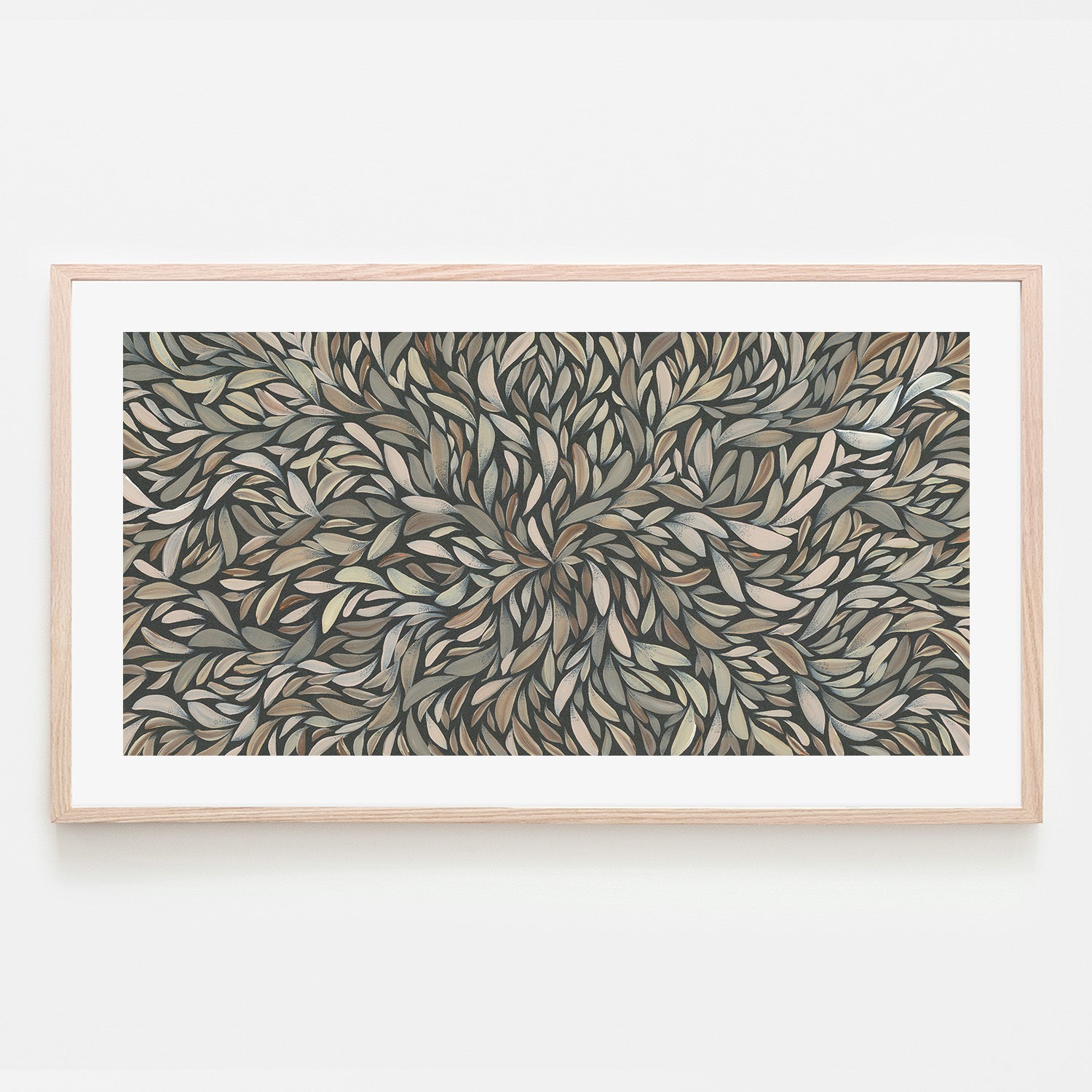 wall-art-print-canvas-poster-framed-Tumbetin Baibaiye, Healing Leaves, Brown Cream and Grey , By Emma Rigney-6