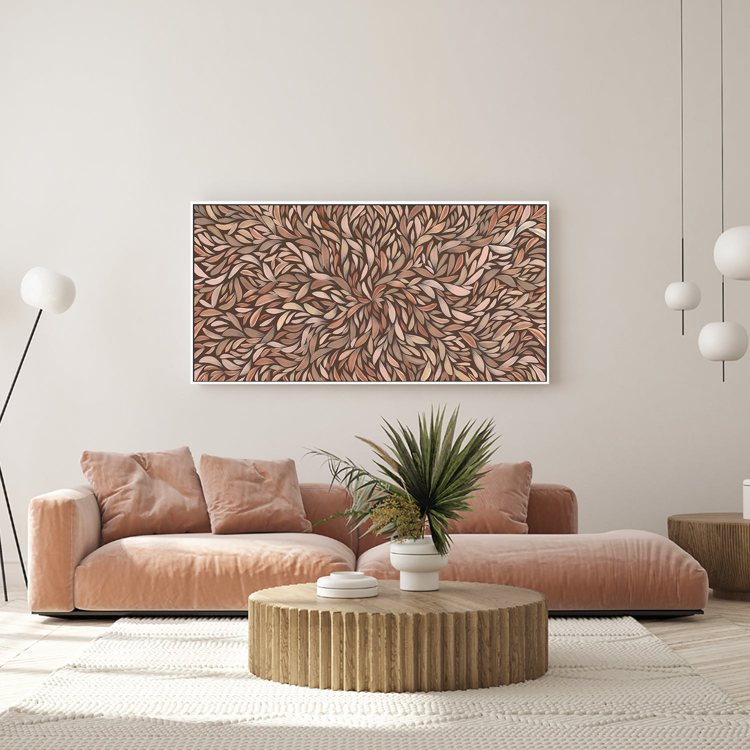 wall-art-print-canvas-poster-framed-Tumbetin Baibaiye, Healing Leaves, Brown Cream and Grey, Mocha Tone , By Emma Rigney-7