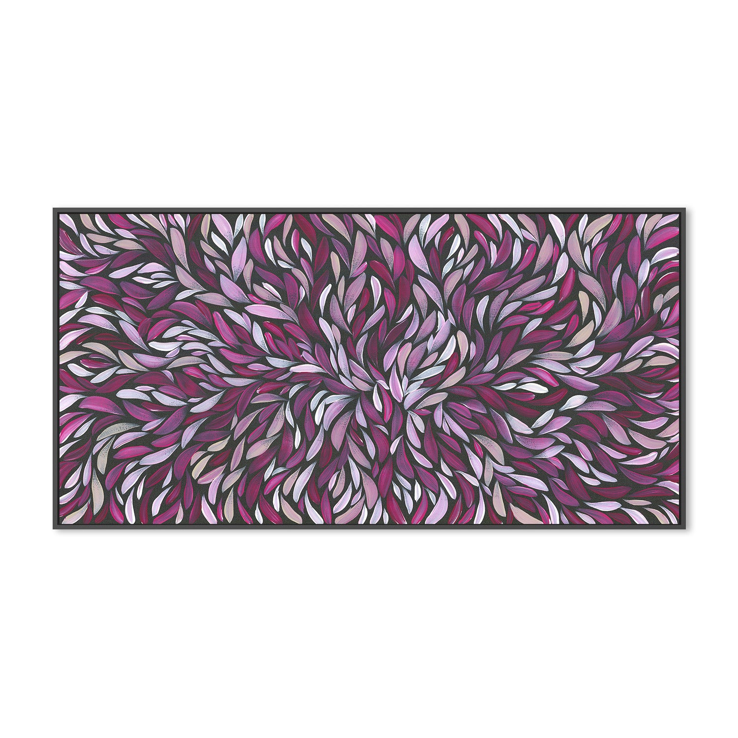 wall-art-print-canvas-poster-framed-Tumbetin Baibaiye, Healing Leaves in Purple, Cream & White-3