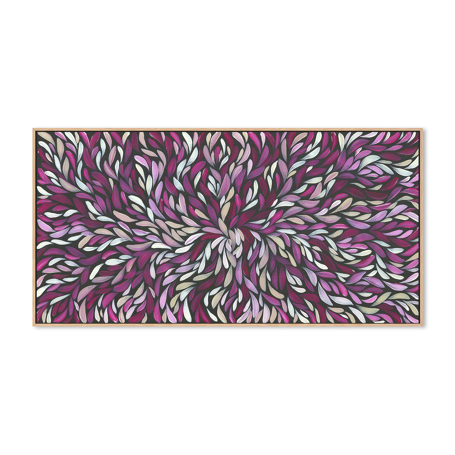 wall-art-print-canvas-poster-framed-Tumbetin Baibaiye, Healing Leaves in Purple, Cream & White-4