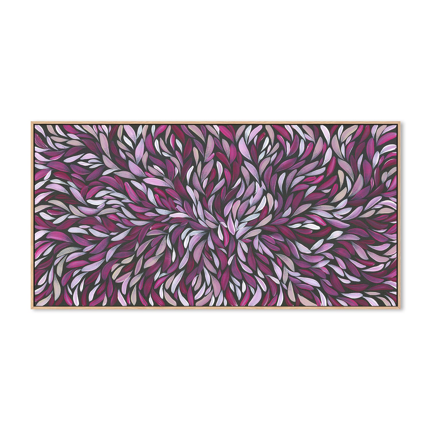 wall-art-print-canvas-poster-framed-Tumbetin Baibaiye, Healing Leaves in Purple, Cream & White-4