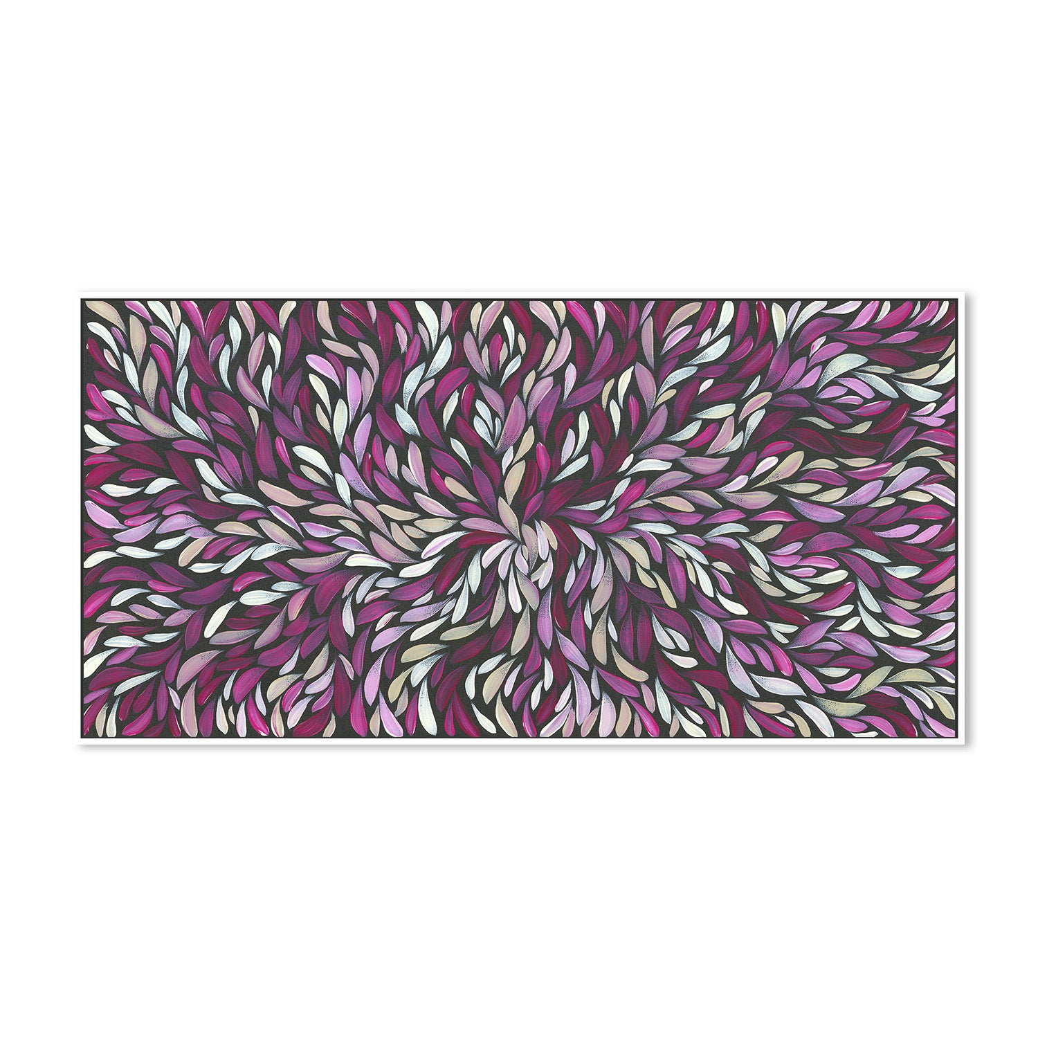 wall-art-print-canvas-poster-framed-Tumbetin Baibaiye, Healing Leaves in Purple, Cream & White-5