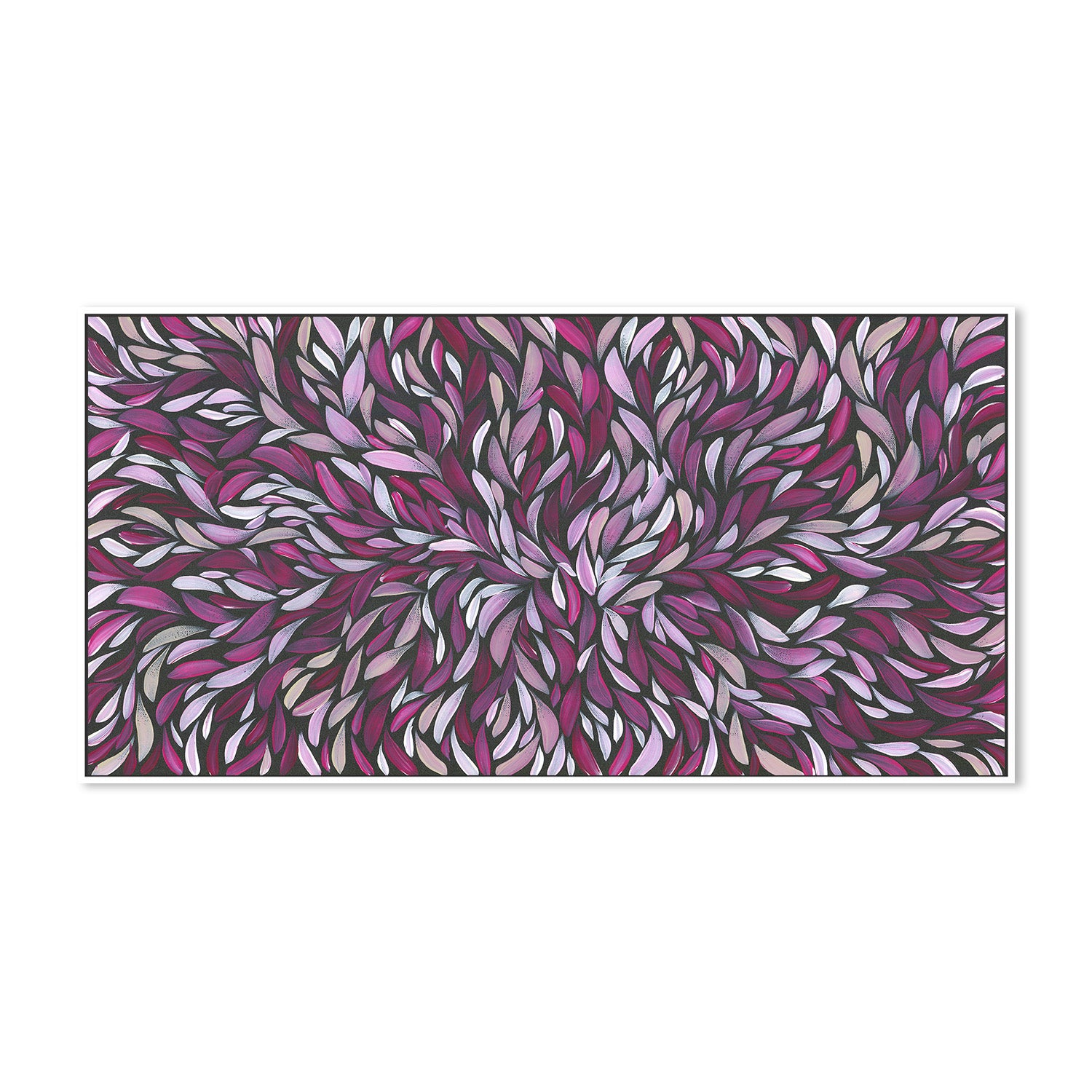 wall-art-print-canvas-poster-framed-Tumbetin Baibaiye, Healing Leaves in Purple, Cream & White-5