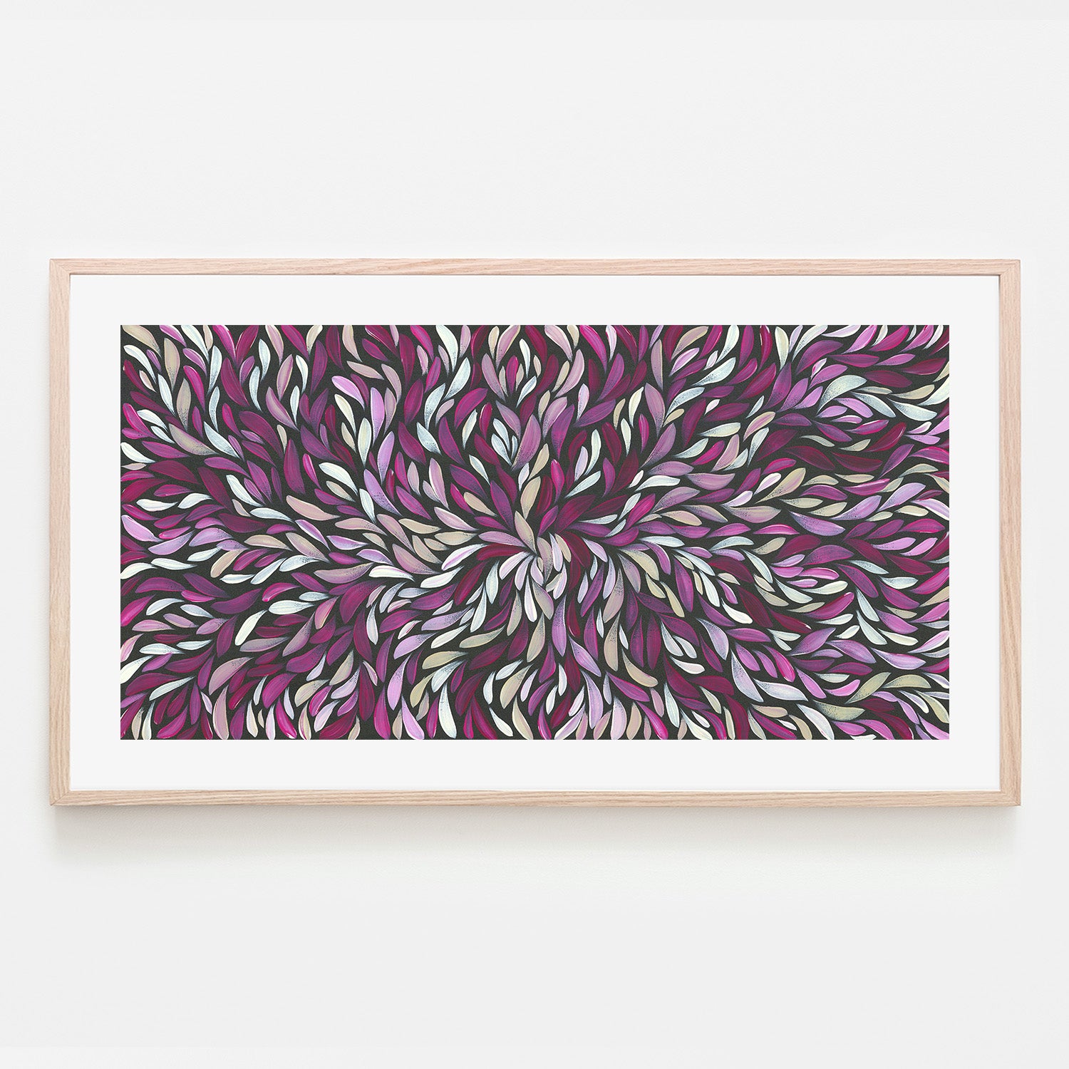 wall-art-print-canvas-poster-framed-Tumbetin Baibaiye, Healing Leaves in Purple, Cream & White-6