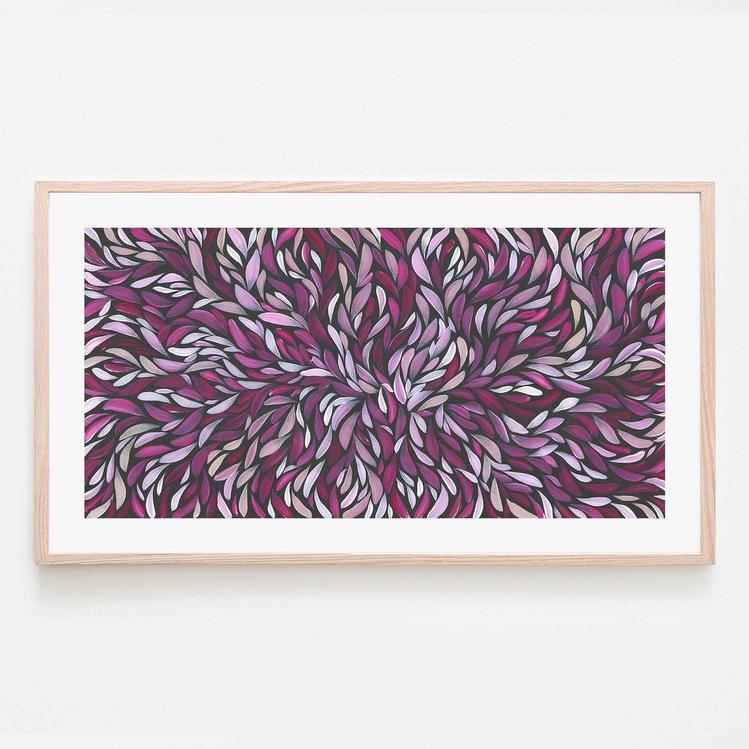 wall-art-print-canvas-poster-framed-Tumbetin Baibaiye, Healing Leaves in Purple, Cream & White-6
