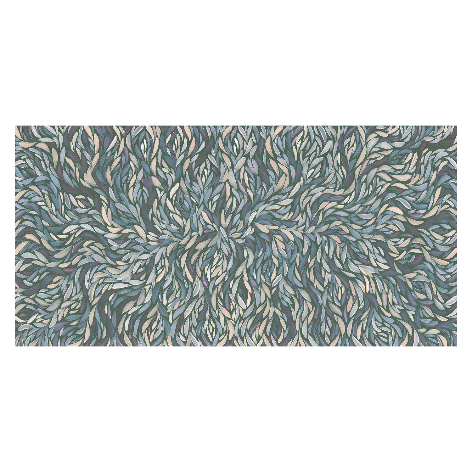 wall-art-print-canvas-poster-framed-Tumbetin Baibaiye, Healing Leaves, Purple Beige and Cream, Blue Tone , By Emma Rigney-1