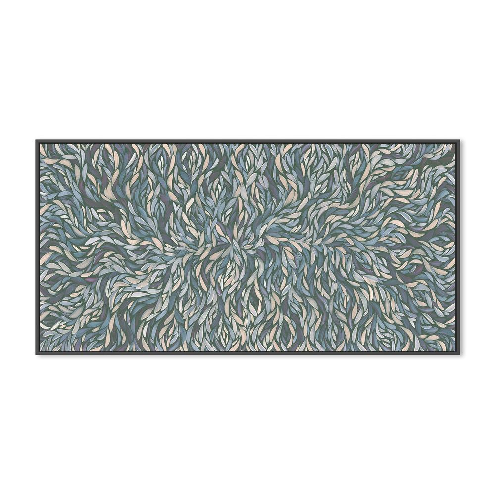 wall-art-print-canvas-poster-framed-Tumbetin Baibaiye, Healing Leaves, Purple Beige and Cream, Blue Tone , By Emma Rigney-3