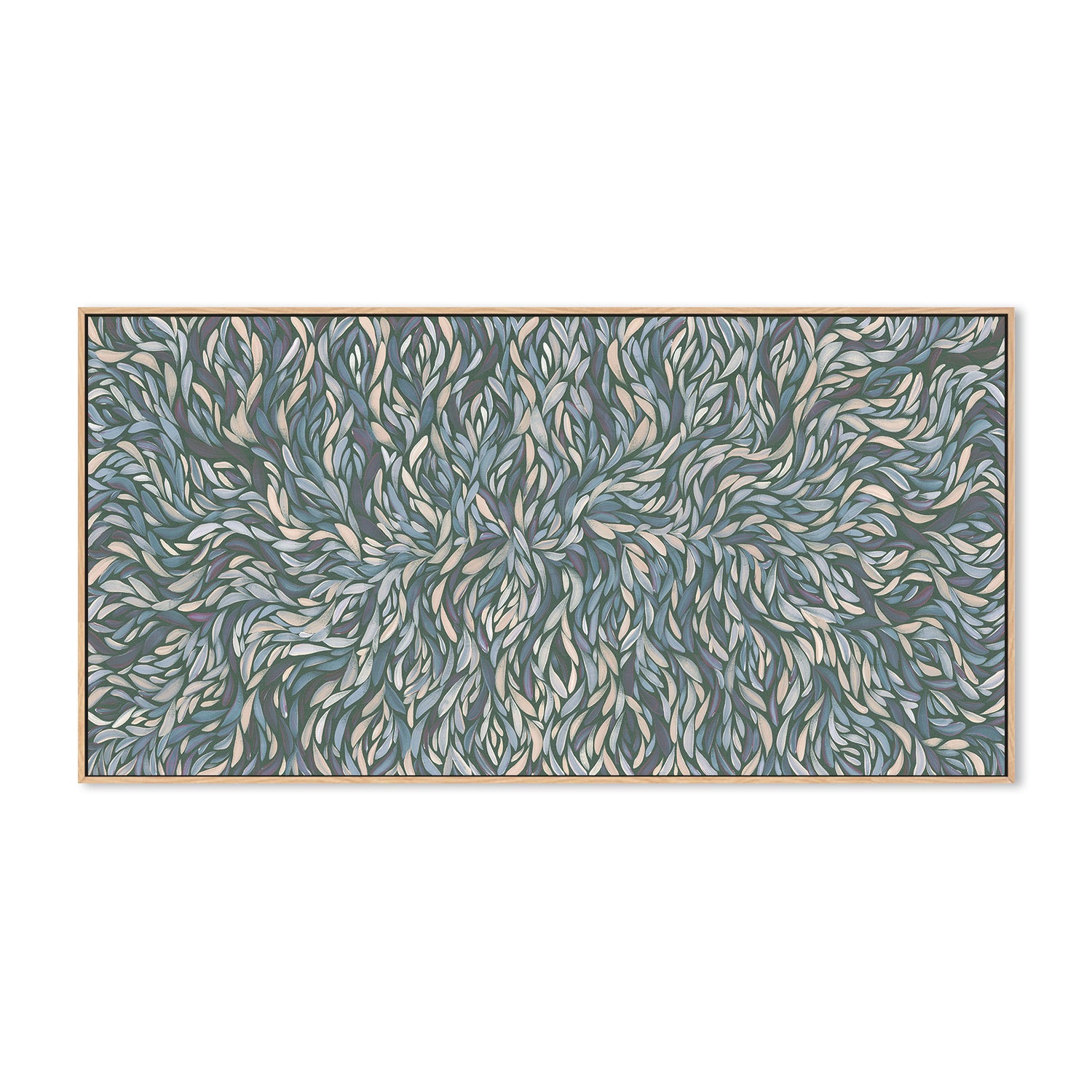 wall-art-print-canvas-poster-framed-Tumbetin Baibaiye, Healing Leaves, Purple Beige and Cream, Blue Tone , By Emma Rigney-4