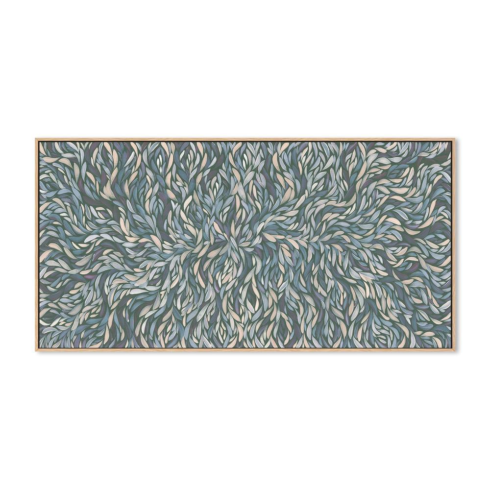 wall-art-print-canvas-poster-framed-Tumbetin Baibaiye, Healing Leaves, Purple Beige and Cream, Blue Tone , By Emma Rigney-4